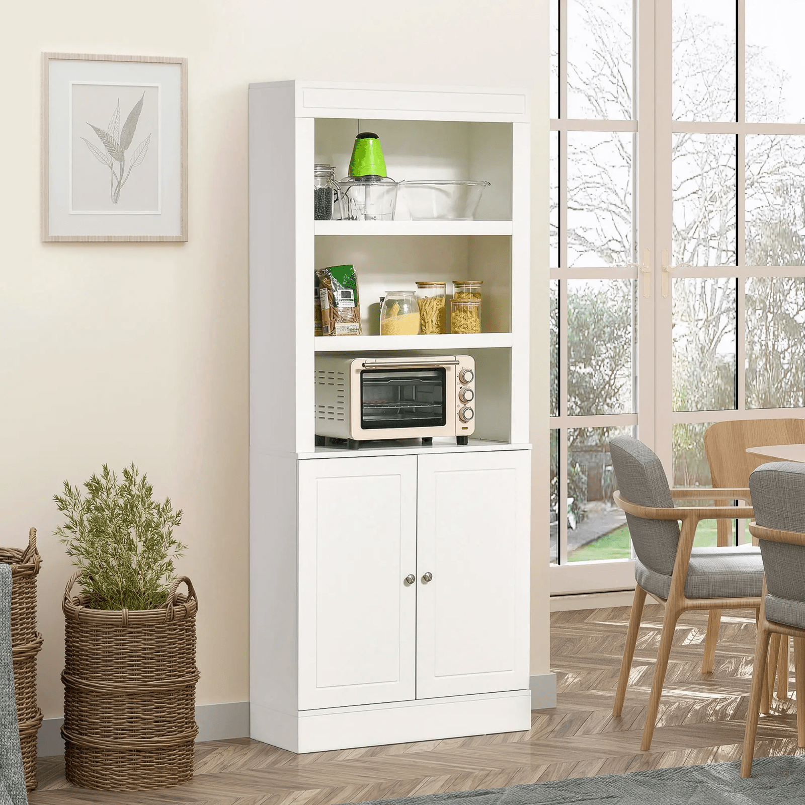 Modern Kitchen Larder Cupboard Pantry Storage Cabinet Adjustable Shelves White - Home and Garden Furniture Shop - #rustic - furniture#