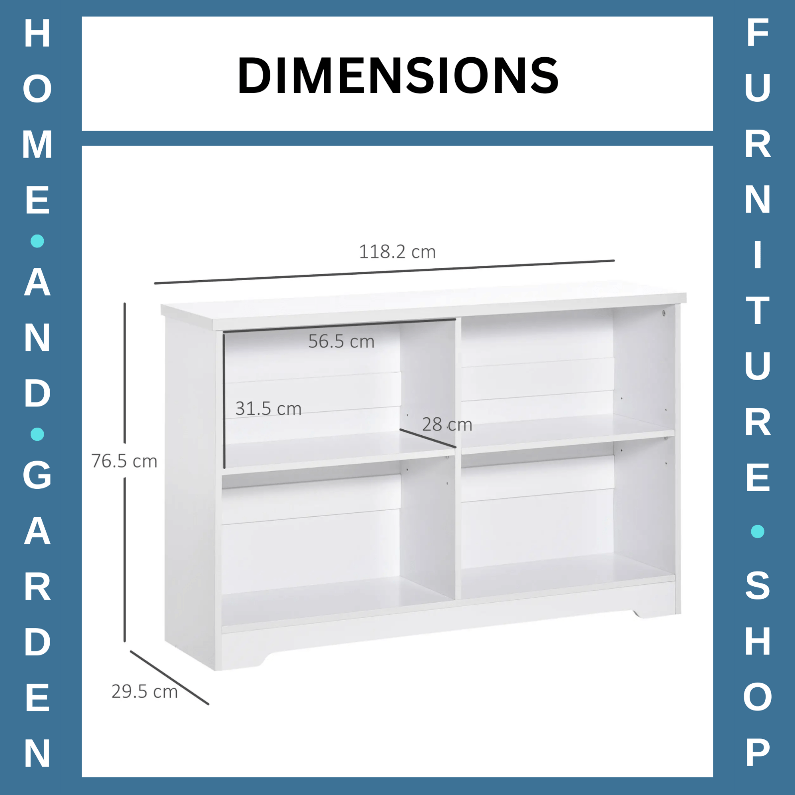 Modern Low Bookcase 4 Open Compartment 2 Tier Shelves Cube Storage Display Unit - Home and Garden Furniture Shop - rustic - furniture