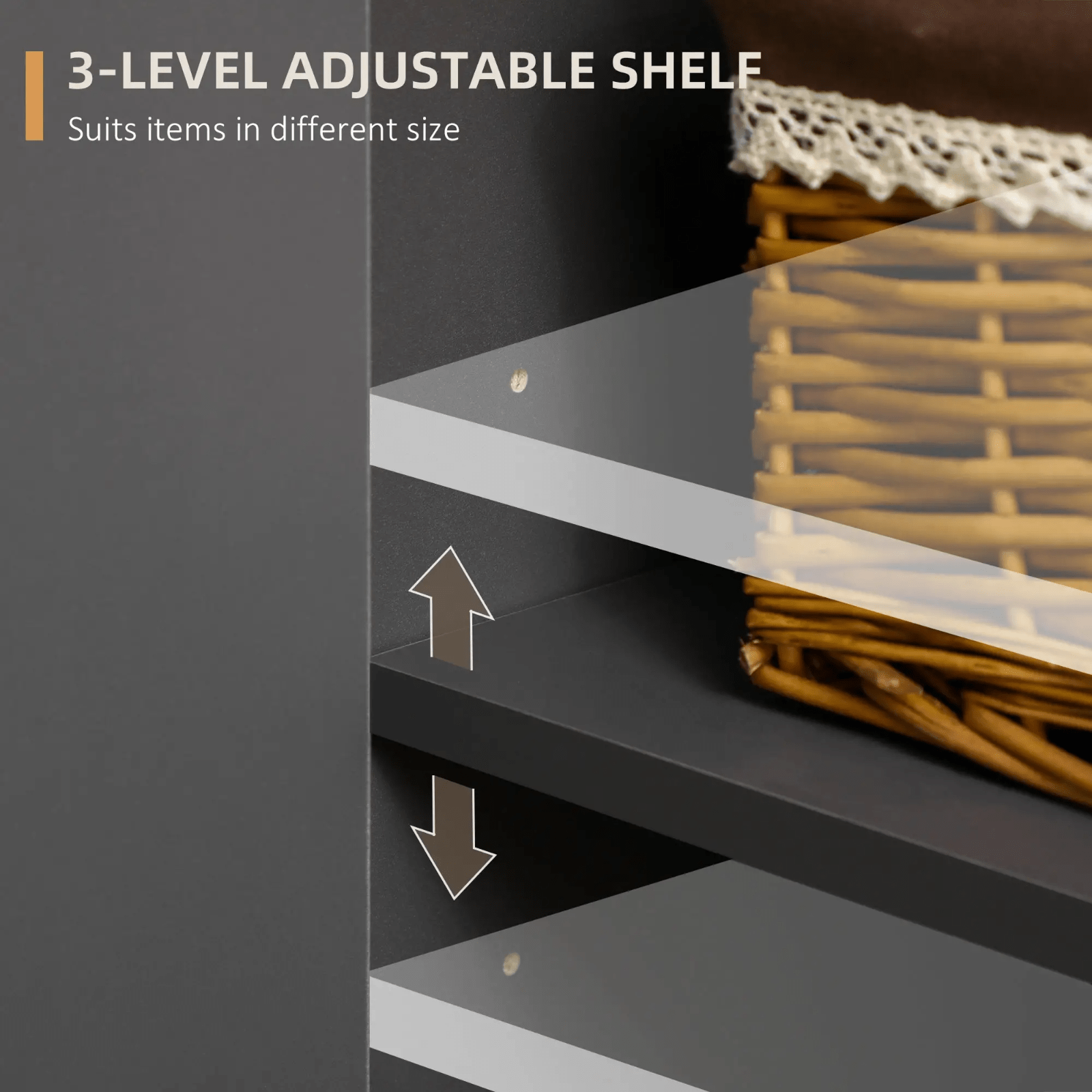 Modern Sideboard Storage Cupboard Double Doors 3 Drawers Kitchen Cabinet Grey - Home and Garden Furniture Shop - rustic - furniture