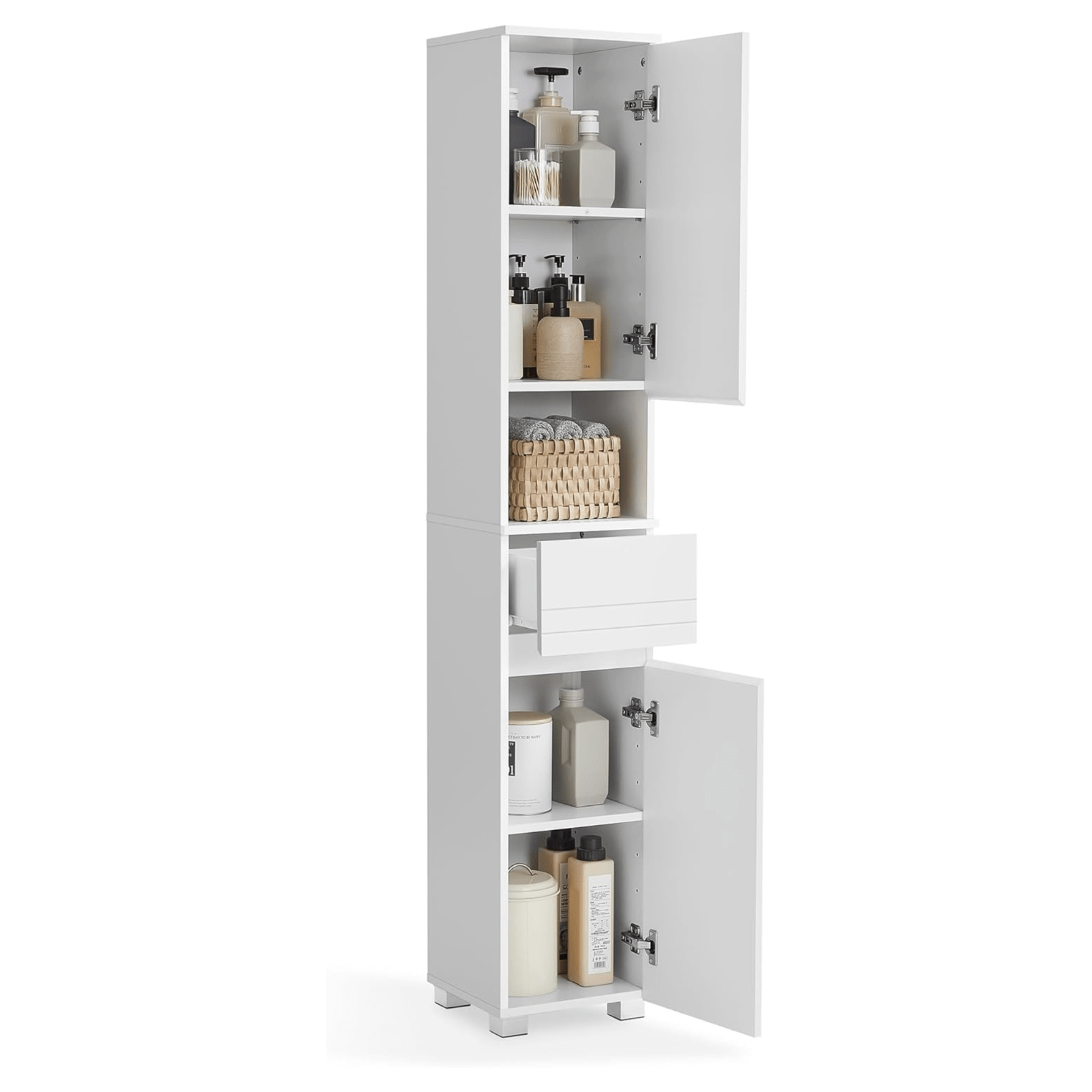 Modern Tall Bathroom Cabinet Storage Cupboard Slim Furniture Narrow Tallboy Unit - Home and Garden Furniture Shop - #rustic - furniture#