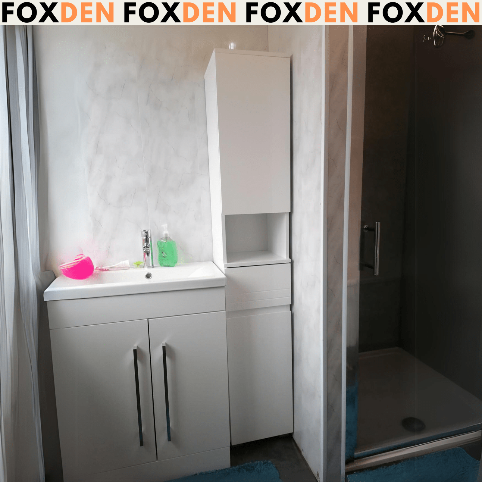 Modern Tall Bathroom Cabinet Storage Unit 2 Door Drawer Shelves Tallboy Cupboard - Home and Garden Furniture Shop - rustic - furniture