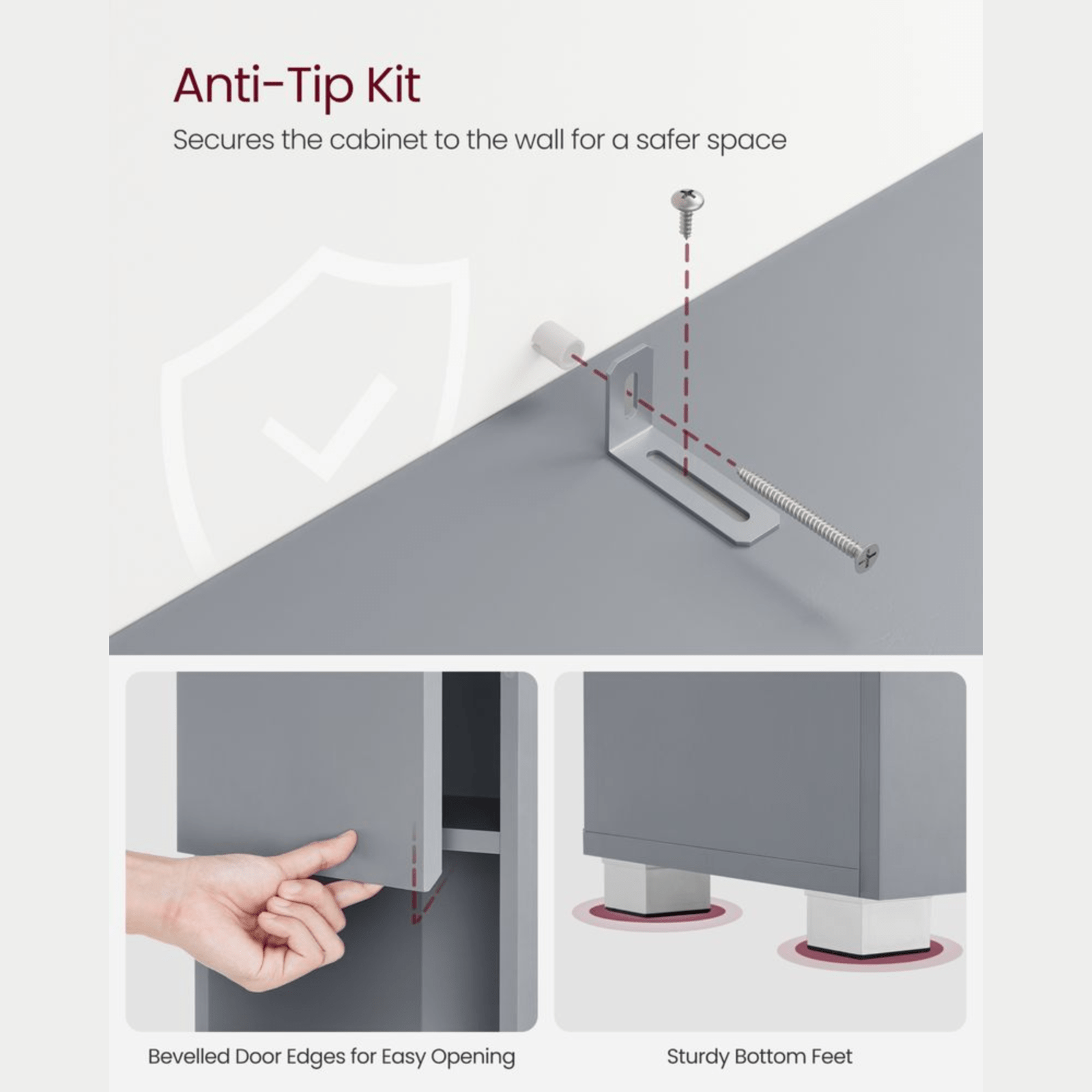 Modern Tall Bathroom Cabinet Storage Unit 2 Door Drawer Shelves Tallboy Cupboard - Home and Garden Furniture Shop - rustic - furniture