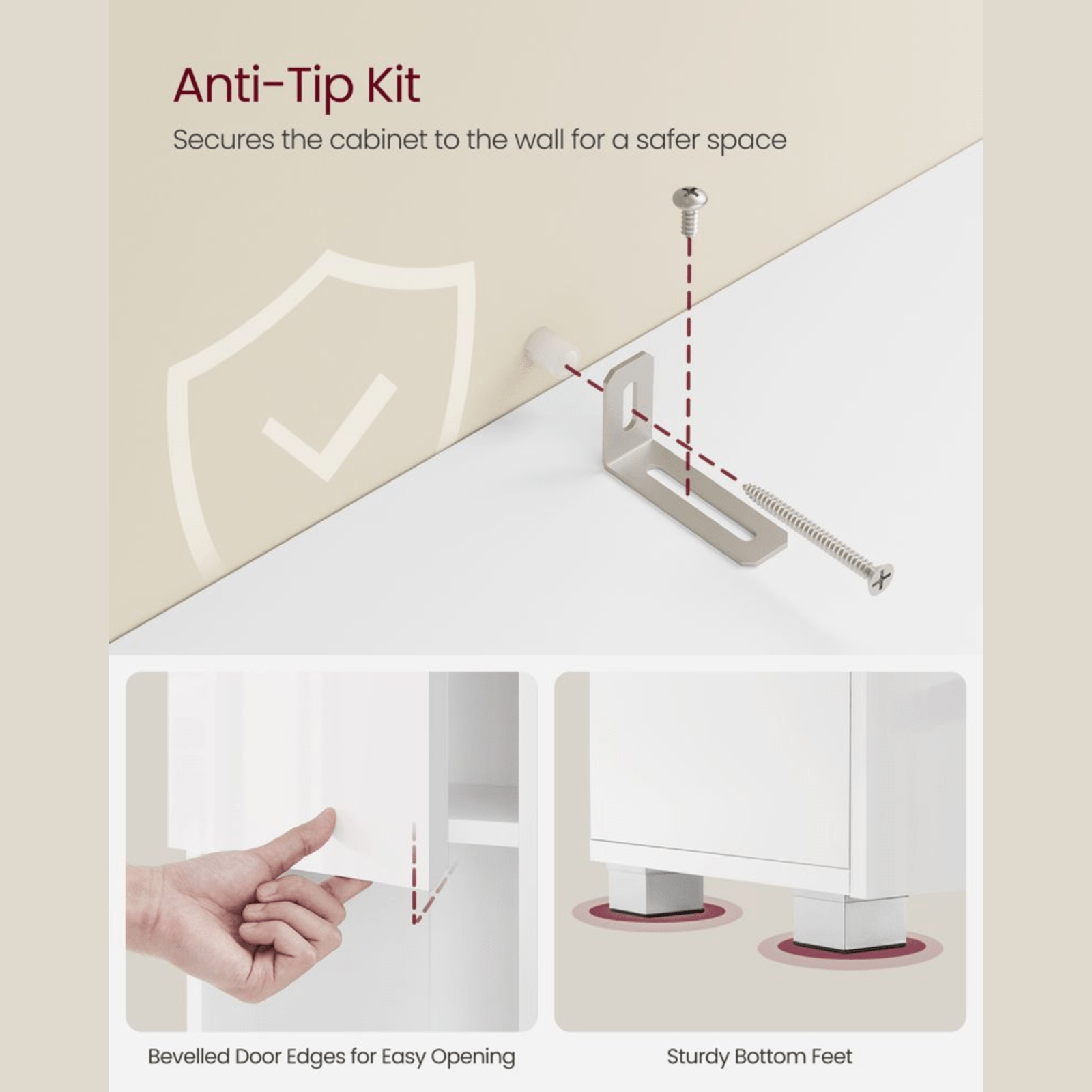 Modern Tall Bathroom Cabinet Storage Unit 2 Door Drawer Shelves Tallboy Cupboard - Home and Garden Furniture Shop - rustic - furniture