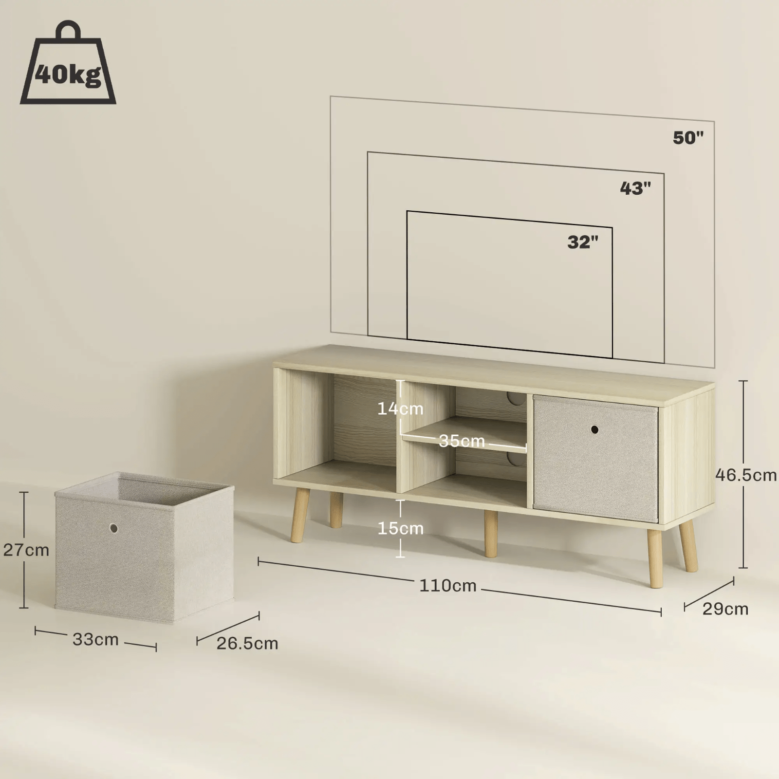 Modern Wooden TV Cabinet Stand Media Unit Retro TV Cube Storage Drawers Shelves - Home and Garden Furniture Shop - #rustic - furniture#