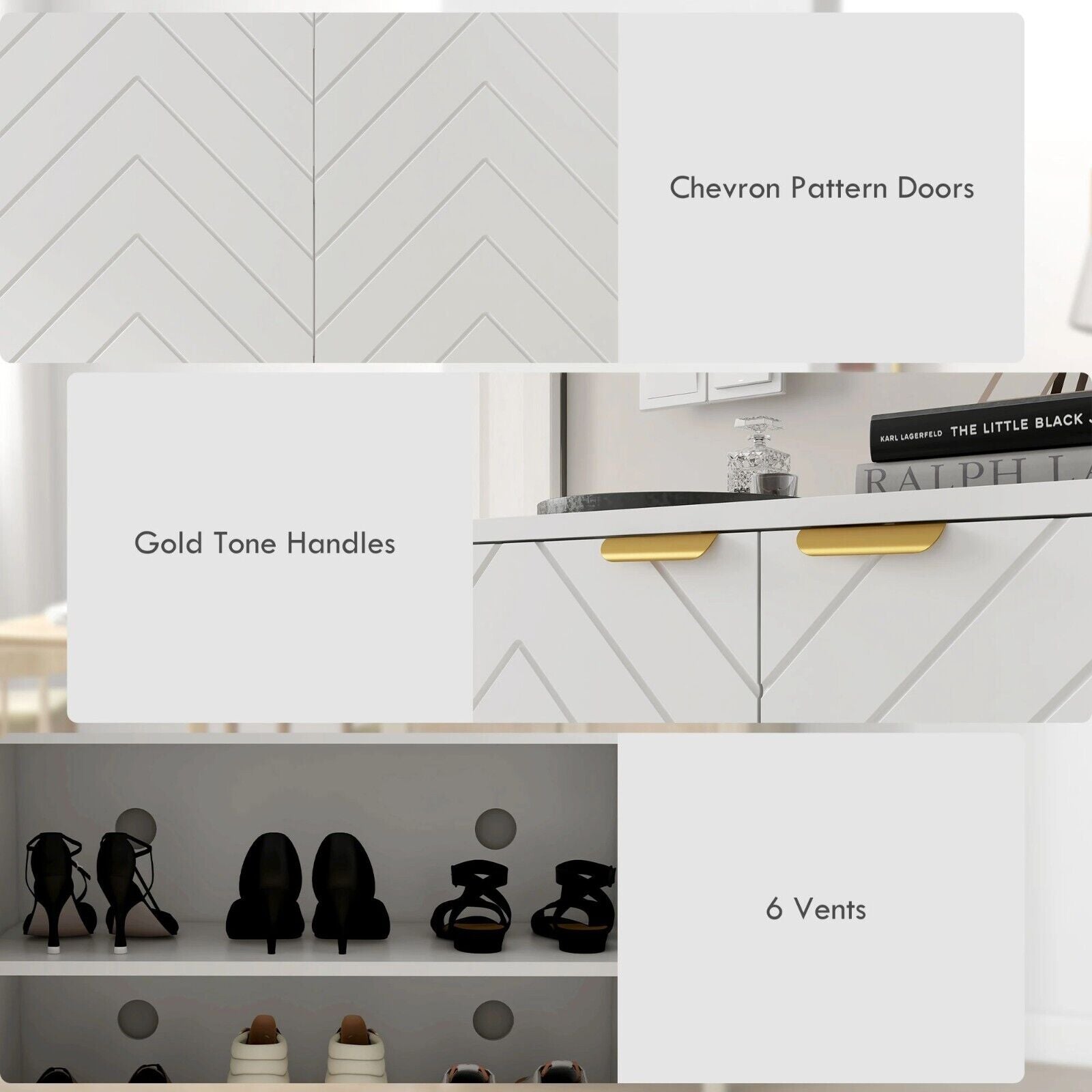 Narrow Shoe Storage Cabinet Open Compartment 4 Shelves Slim Shoe Storage Hallway - Home and Garden Furniture Shop - rustic - furniture