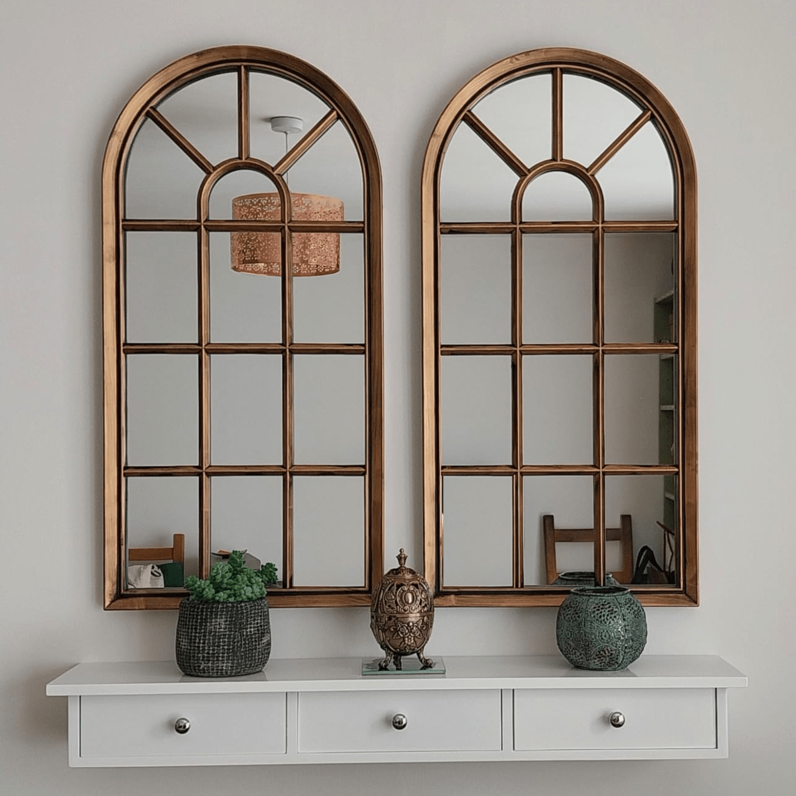 Narrow White Floating Wall Shelf 3 Drawers Modern Hanging Storage Shelving Unit - Home and Garden Furniture Shop - rustic - furniture