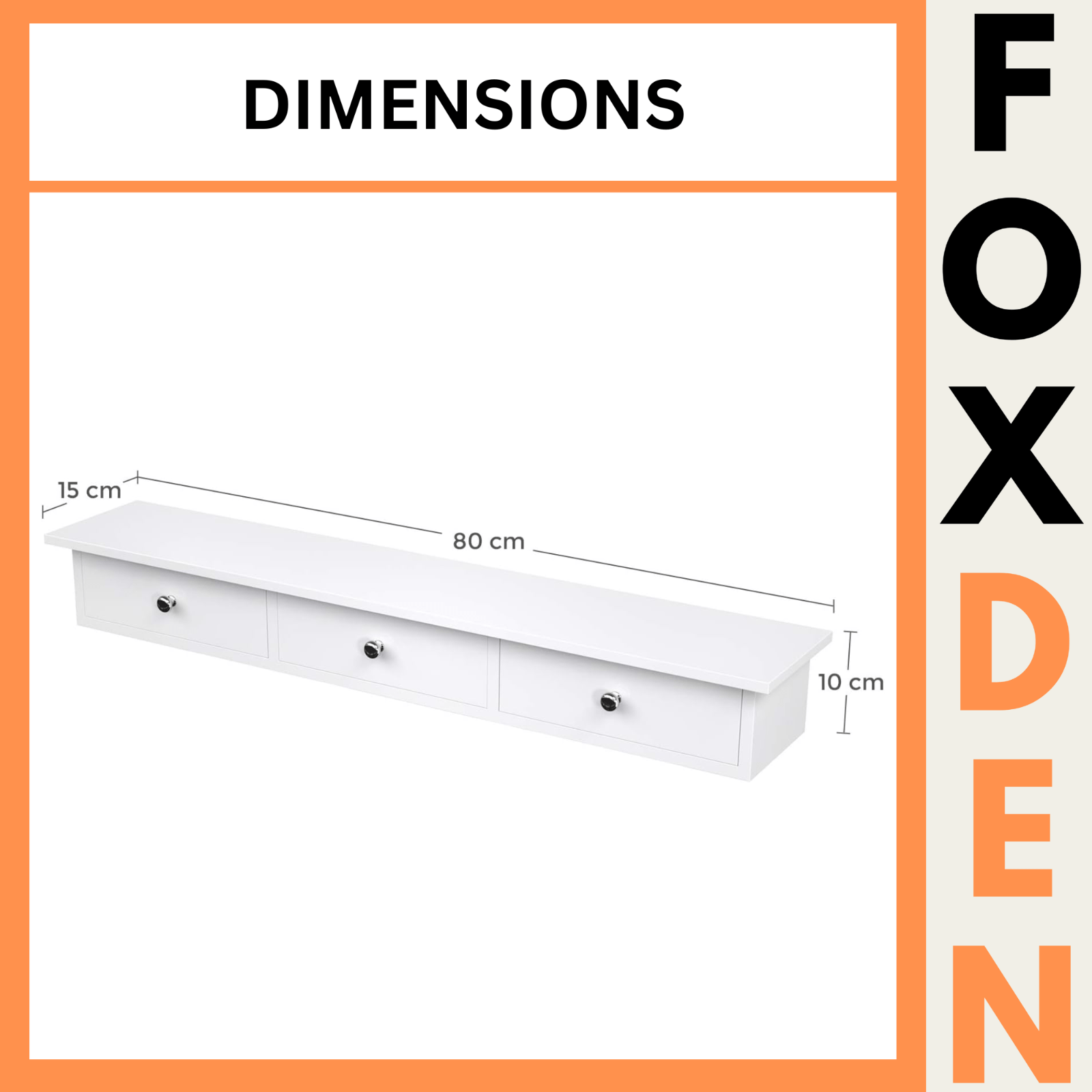 Narrow White Floating Wall Shelf 3 Drawers Modern Hanging Storage Shelving Unit - Home and Garden Furniture Shop - #rustic - furniture#