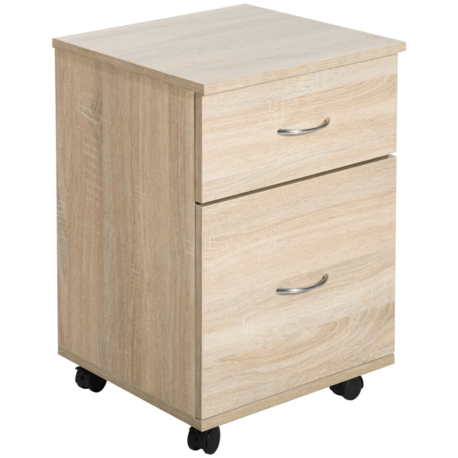 Oak 2 Drawer File Cabinet Pedestal Office Mobile Wooden Storage Office Filing - Home and Garden Furniture Shop - rustic - furniture