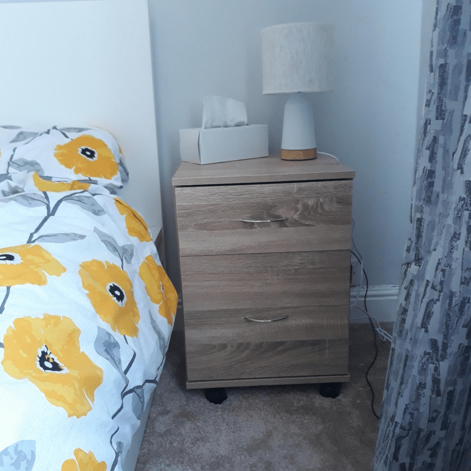 Oak 2 Drawer File Cabinet Pedestal Office Mobile Wooden Storage Office Filing - Home and Garden Furniture Shop - rustic - furniture