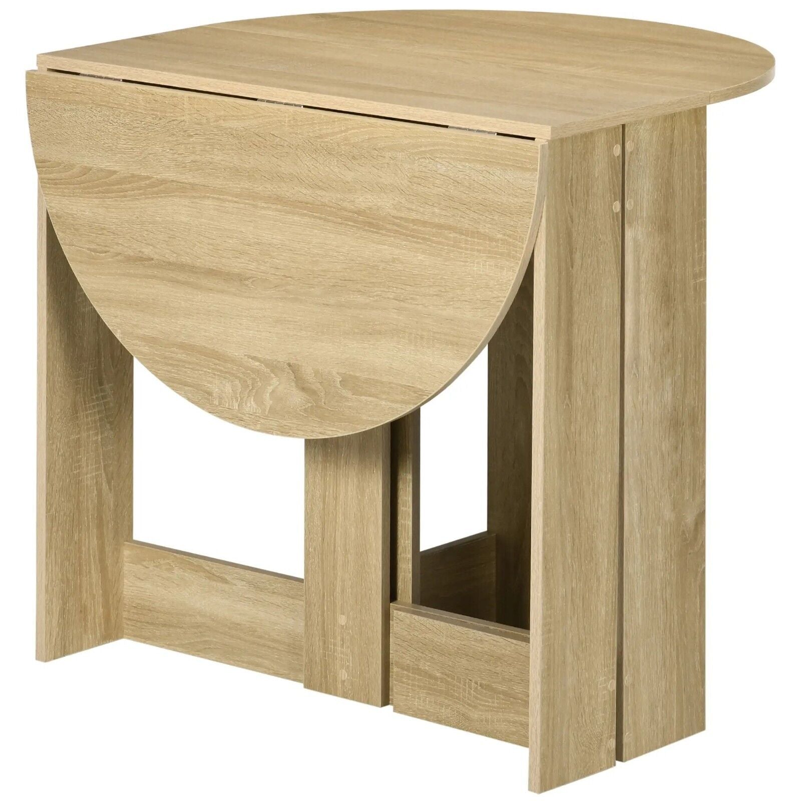 Oak Brown Folding Dining Table Drop Leaf Extendable Kitchen Table Space Saving - Home and Garden Furniture Shop - rustic - furniture