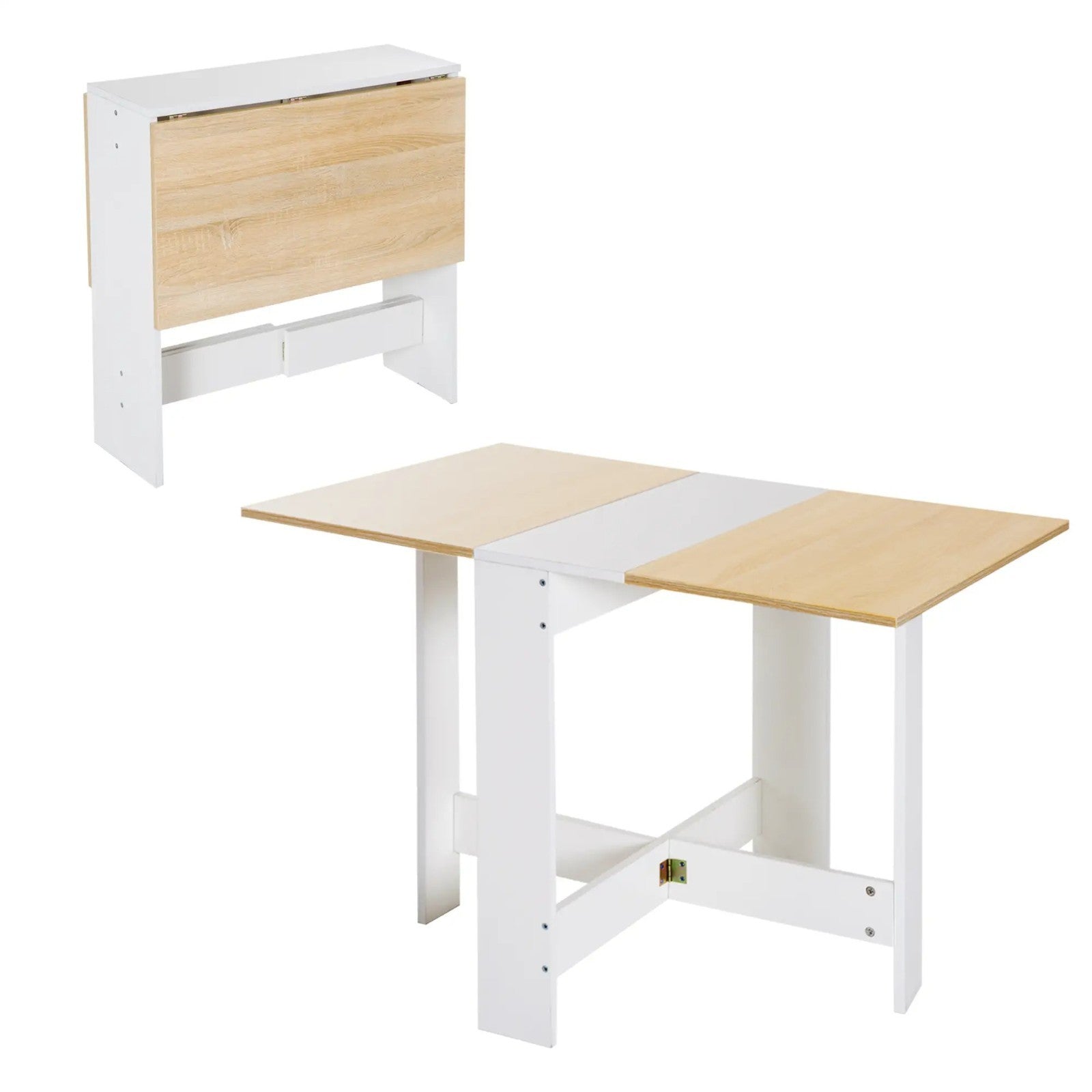 Oak Drop Leaf Dining Table Modern Breakfast Kitchen White Small Folding Desk - Home and Garden Furniture Shop - rustic - furniture