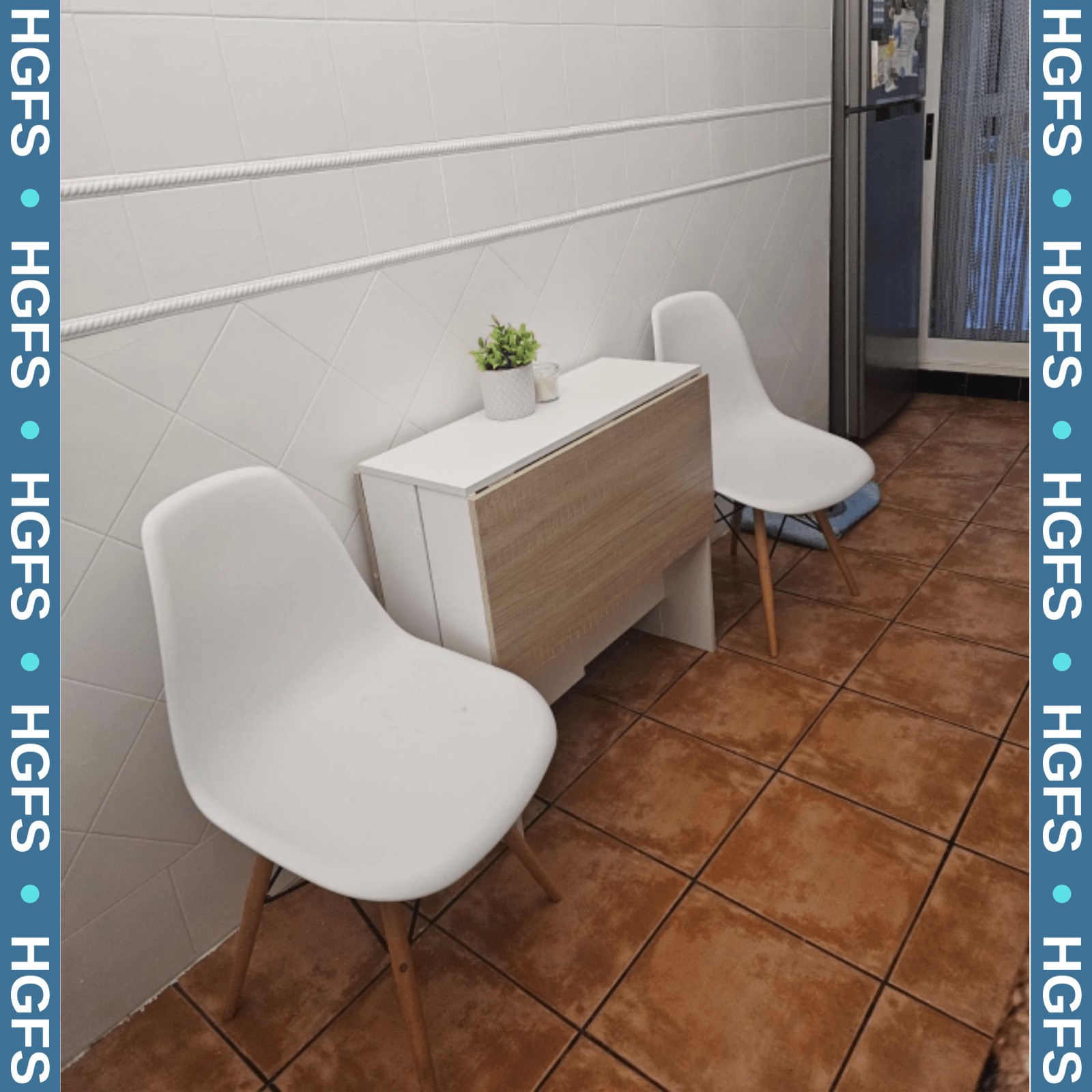 Oak Drop Leaf Dining Table Modern Breakfast Kitchen White Small Folding Desk - Home and Garden Furniture Shop - rustic - furniture