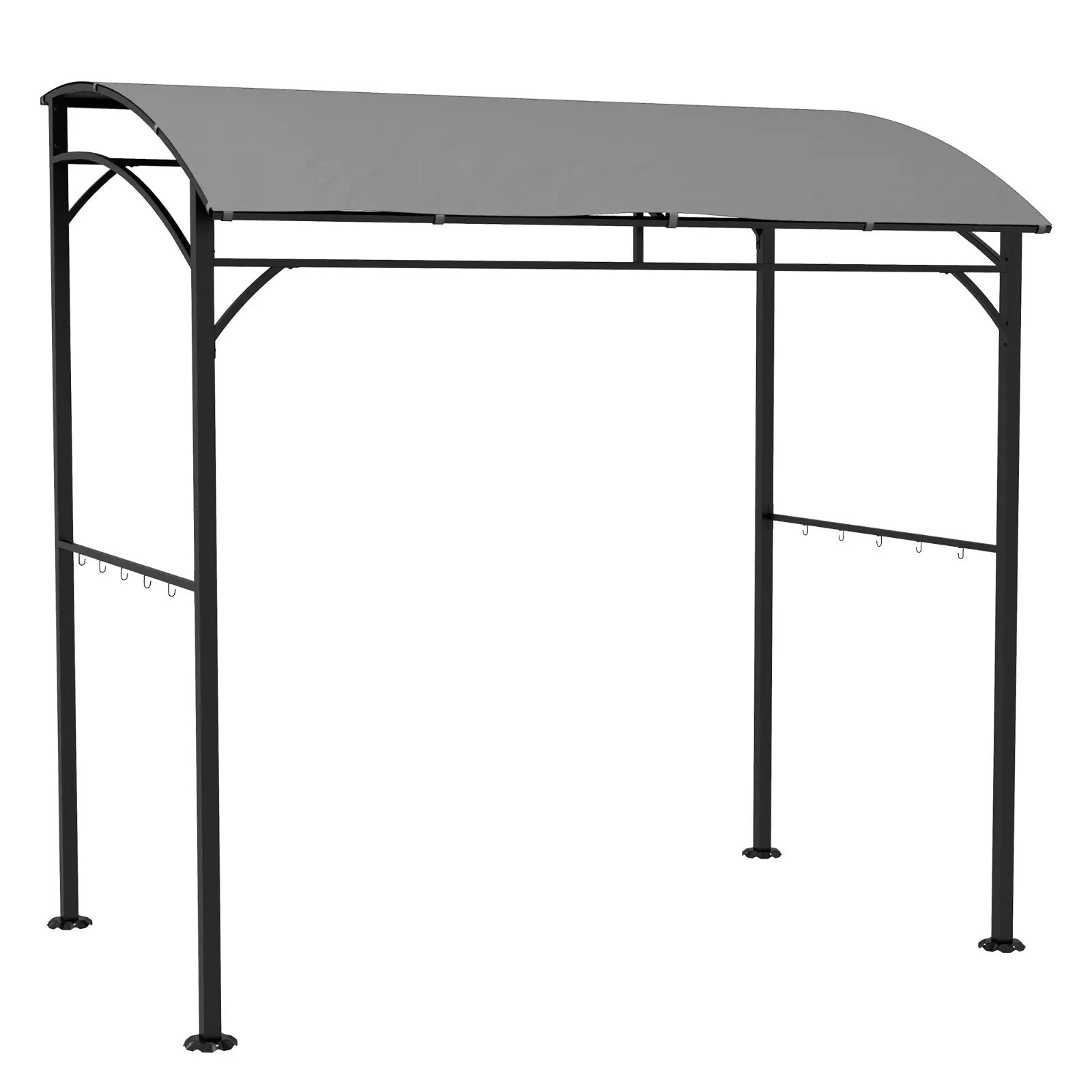 Outdoor Cooking Shelter 2.2 x 1.5 m BBQ Gazebo Tent Sun Shade with Canopy Grey - Home and Garden Furniture Shop - rustic - furniture