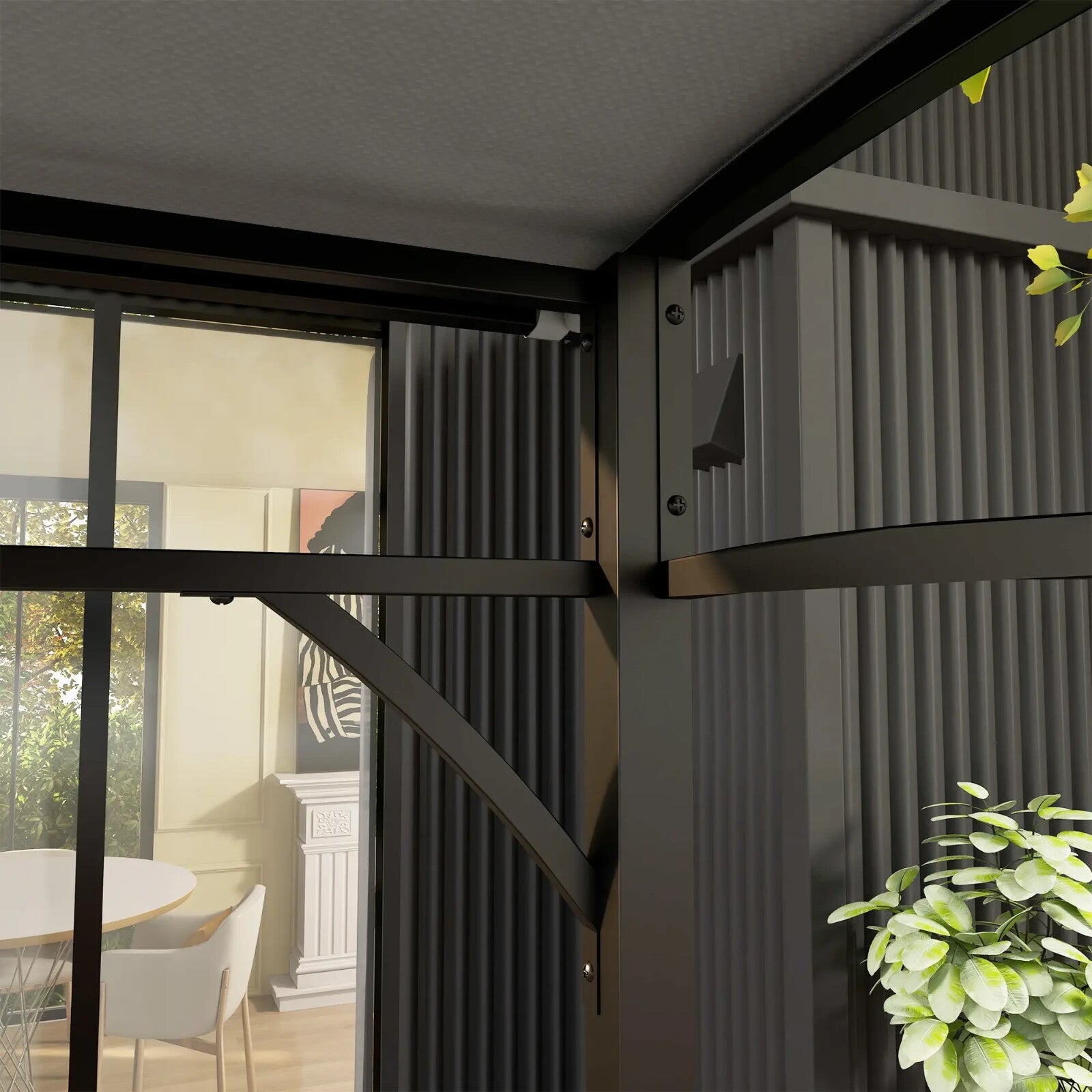 Outdoor Cooking Shelter 2.2 x 1.5 m BBQ Gazebo Tent Sun Shade with Canopy Grey - Home and Garden Furniture Shop - rustic - furniture