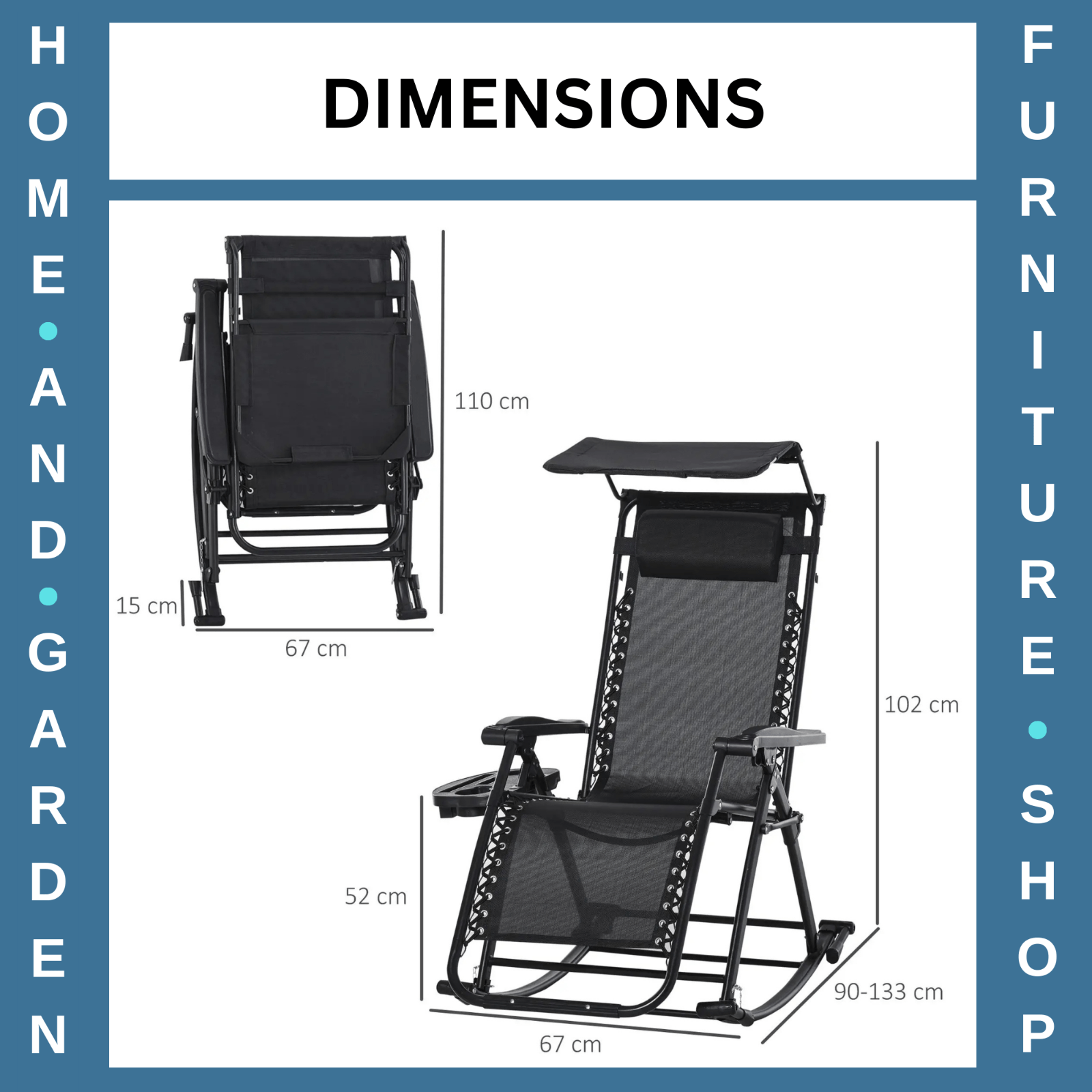 Outdoor Folding Recliner Lounge Rocker Chair Zero Gravity Seat Adjustable Back - Home and Garden Furniture Shop - rustic - furniture