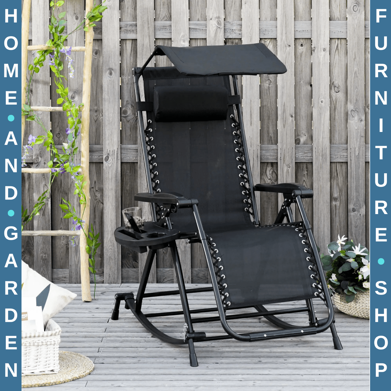 Outdoor Folding Recliner Lounge Rocker Chair Zero Gravity Seat Adjustable Back - Home and Garden Furniture Shop - rustic - furniture