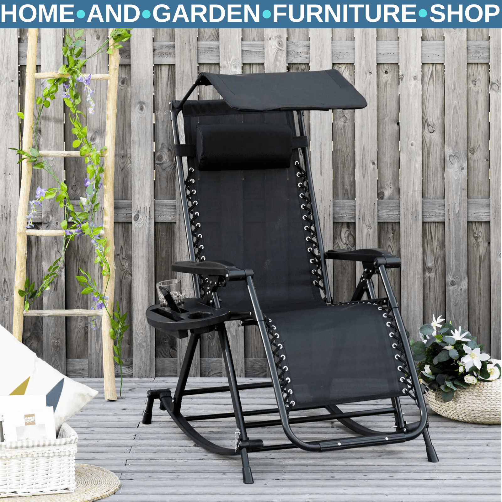 Outdoor Folding Recliner Lounge Rocker Chair Zero Gravity Seat Adjustable Back - Home and Garden Furniture Shop - rustic - furniture