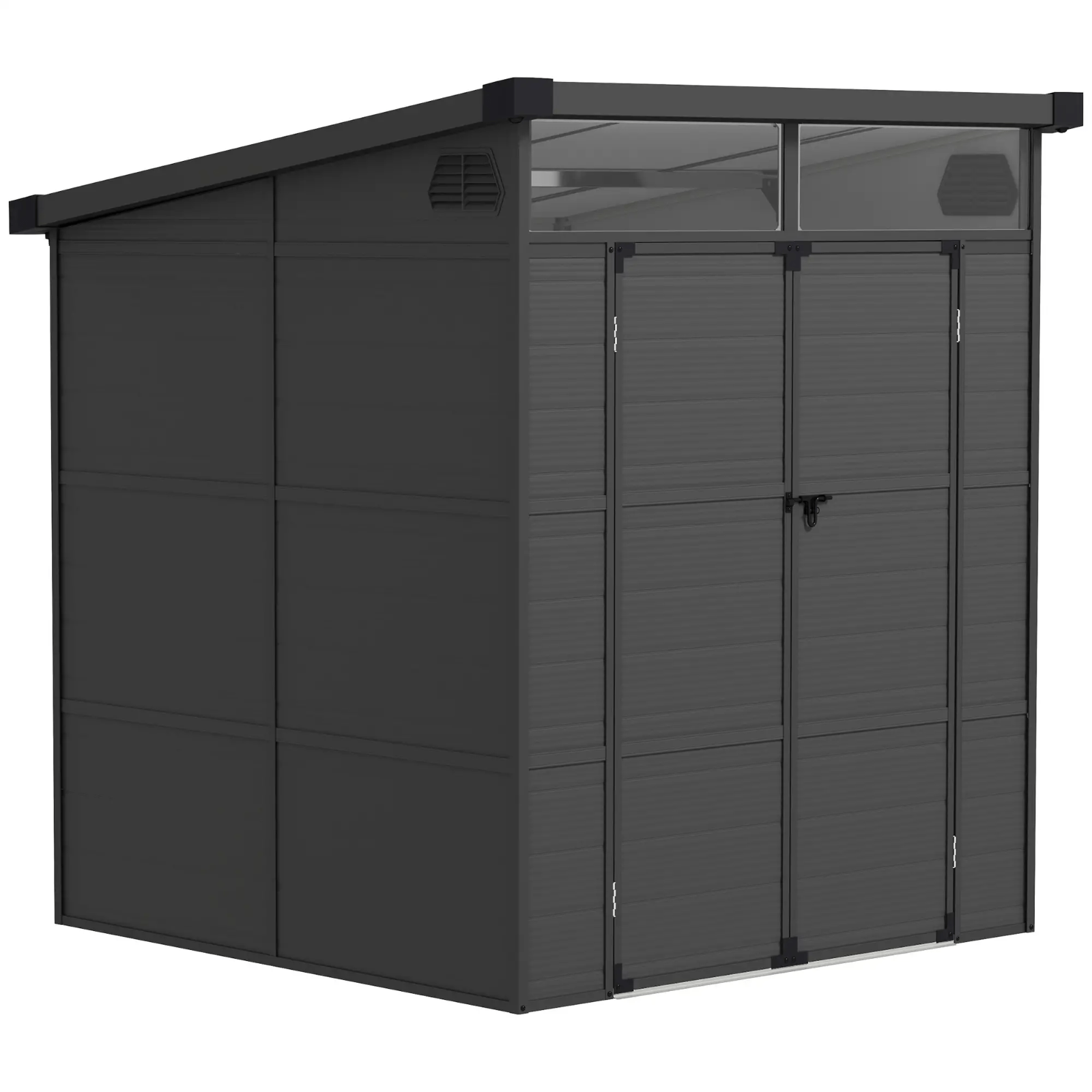 Outdoor Garden Shed with Windows Double Door Tool Shed Patio Storage Shed 6 x6ft - Home and Garden Furniture Shop - rustic - furniture