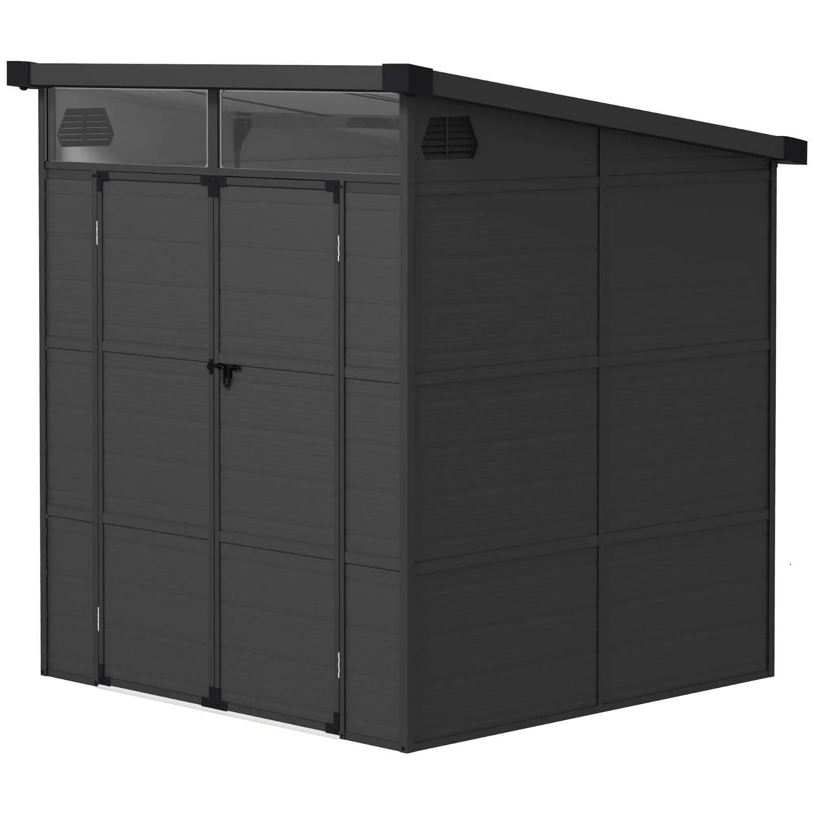 Outdoor Garden Shed with Windows Double Door Tool Shed Patio Storage Shed 6 x6ft - Home and Garden Furniture Shop - #rustic - furniture#