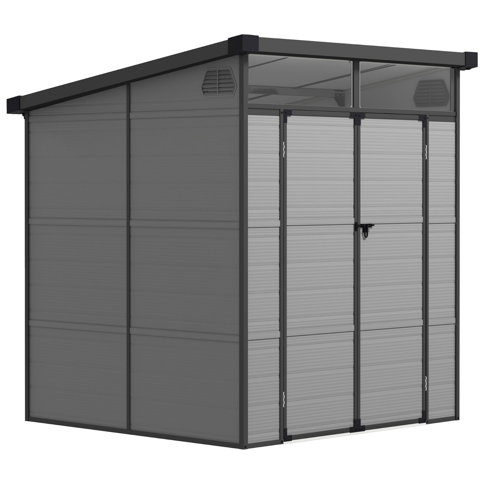 Outdoor Garden Tool Shed with Windows Double Door Patio Outhouse Storage 6 x6ft - Home and Garden Furniture Shop - rustic - furniture