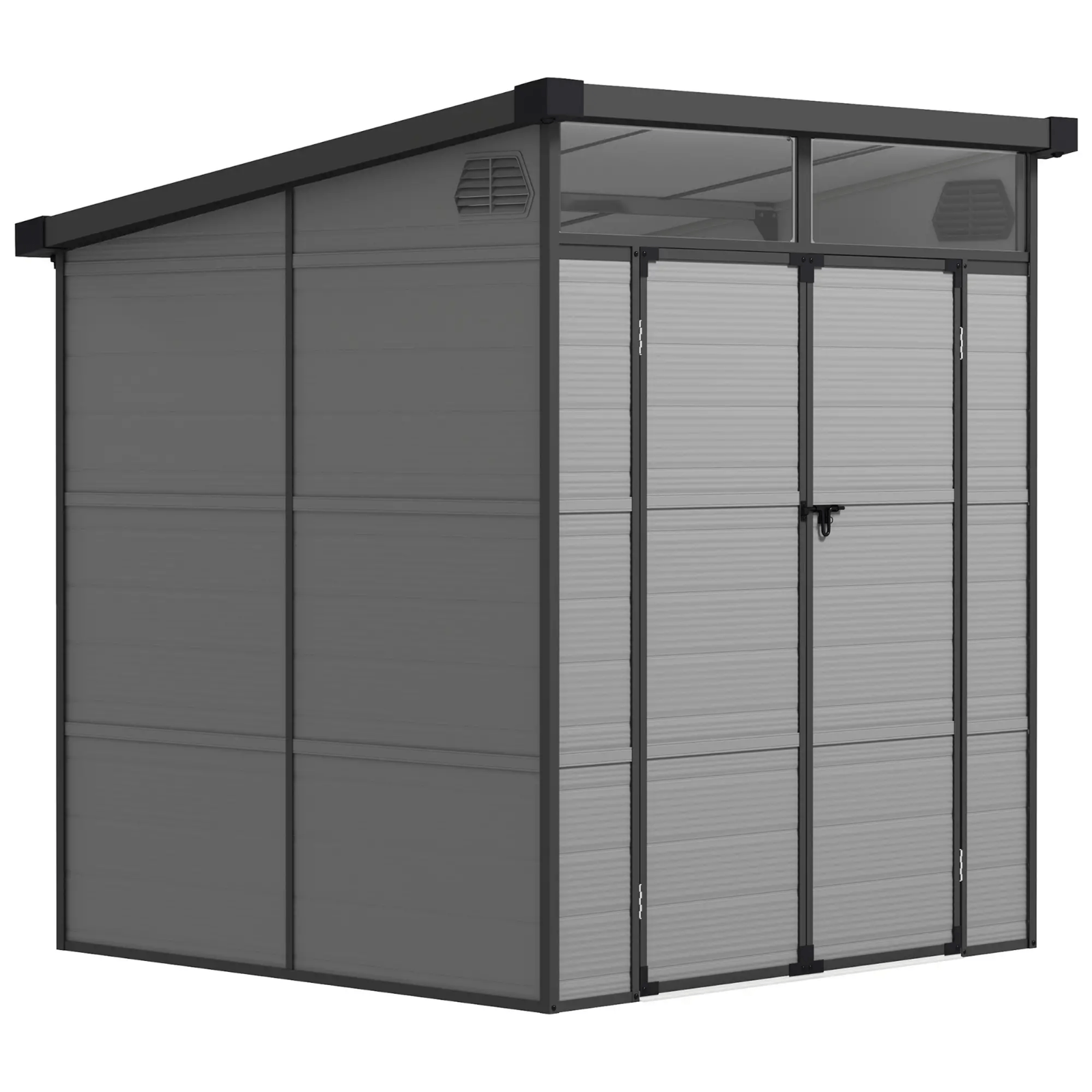 Outdoor Garden Tool Shed with Windows Double Door Patio Outhouse Storage 6 x6ft - Home and Garden Furniture Shop - rustic - furniture
