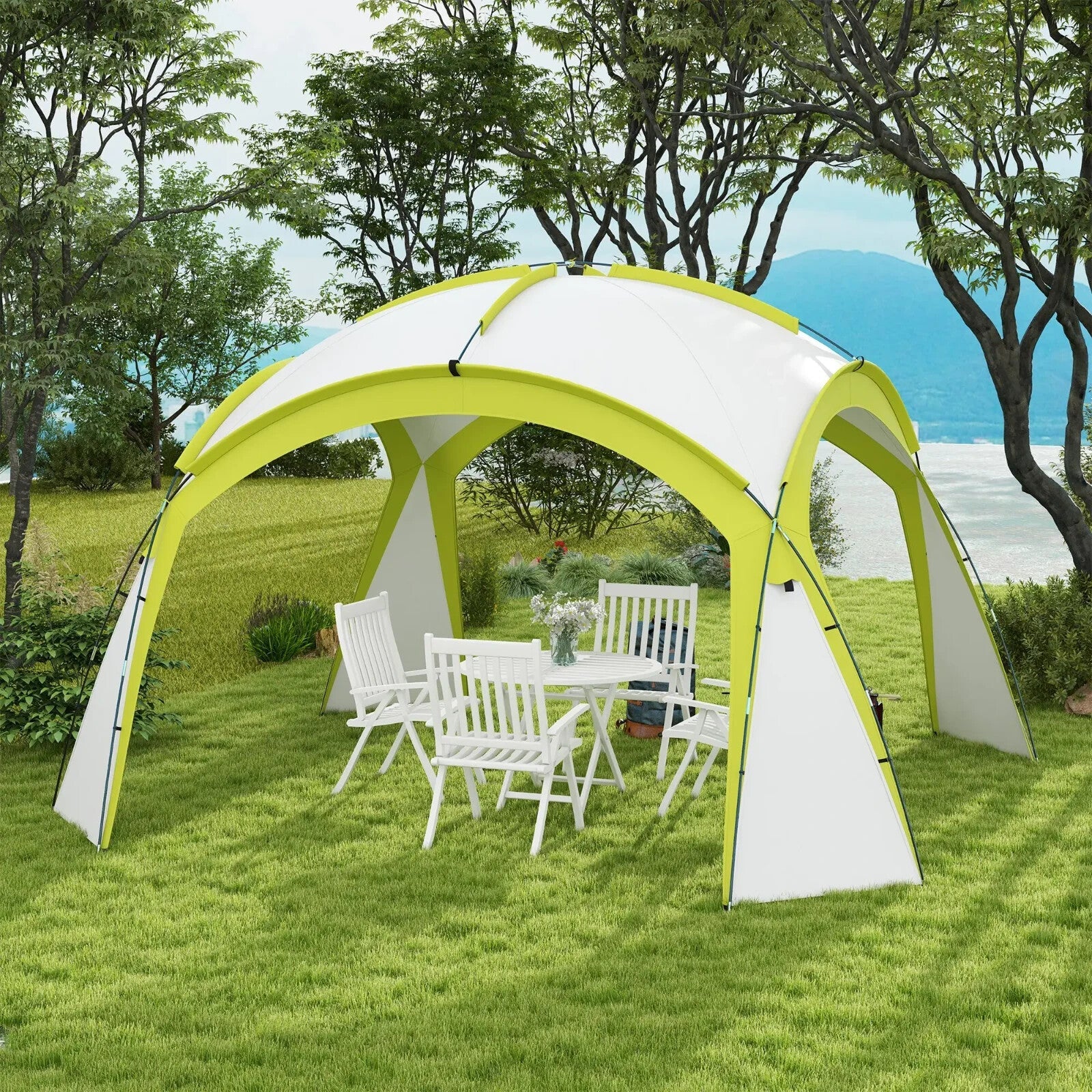 Outdoor Gazebo Event Shelter Party Tent for Garden Green Camping Canopy Gazebo - Home and Garden Furniture Shop - rustic - furniture