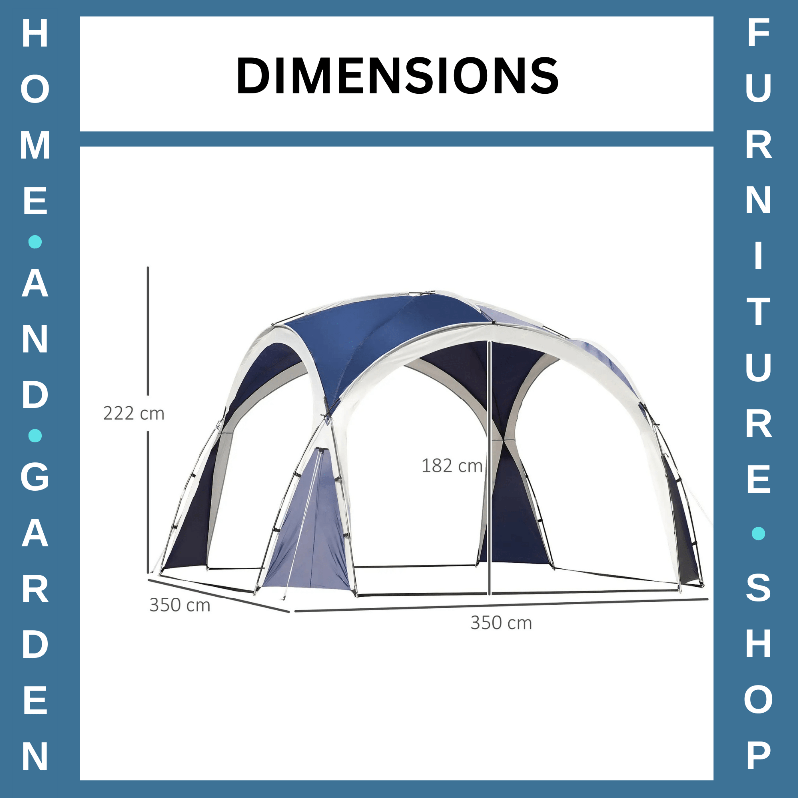 Outdoor Gazebo Shelter Event Party Tent for Camping or Garden Use 3.5m x 3.5m - Home and Garden Furniture Shop - rustic - furniture
