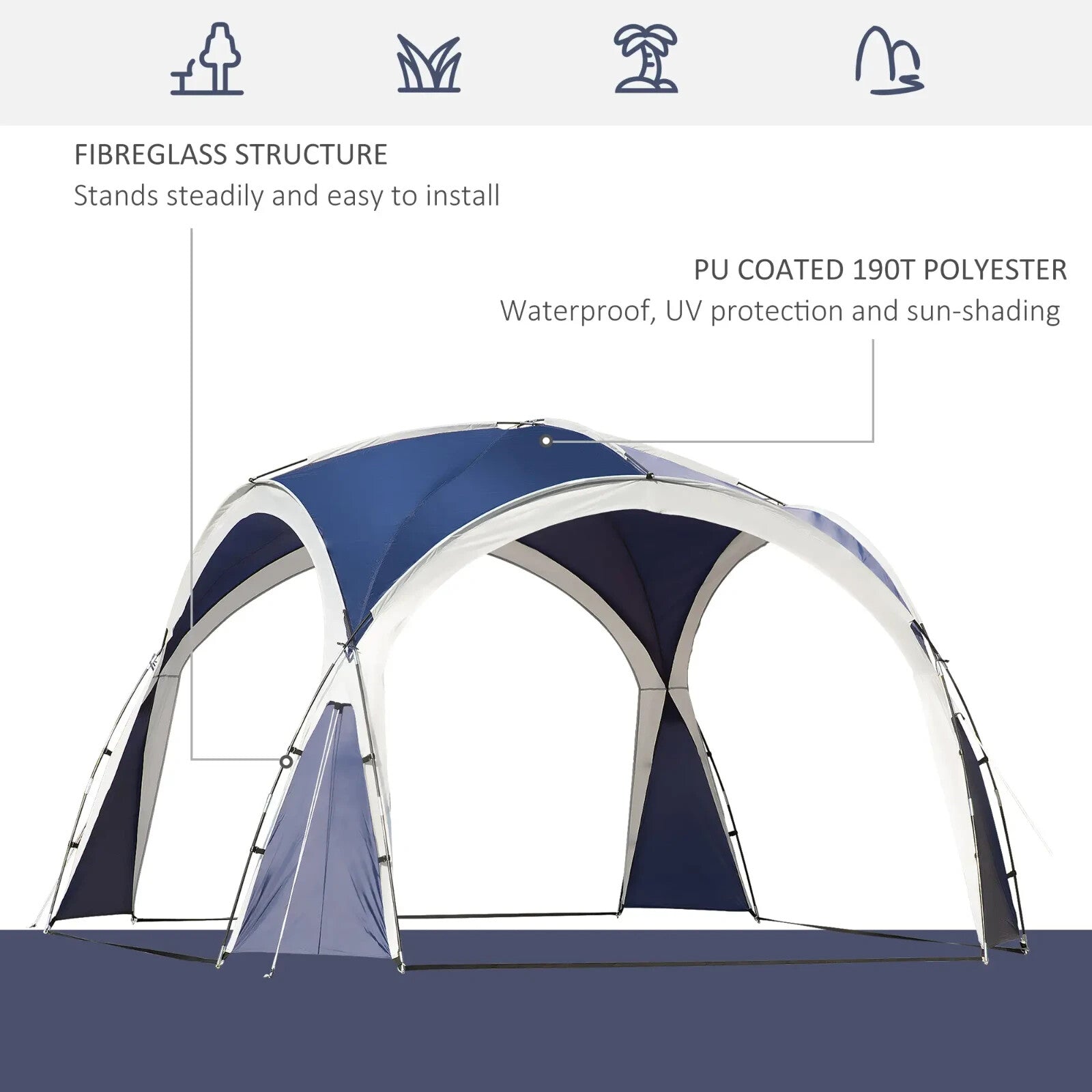 Outdoor Gazebo Shelter Event Party Tent for Camping or Garden Use 3.5m x 3.5m - Home and Garden Furniture Shop - rustic - furniture