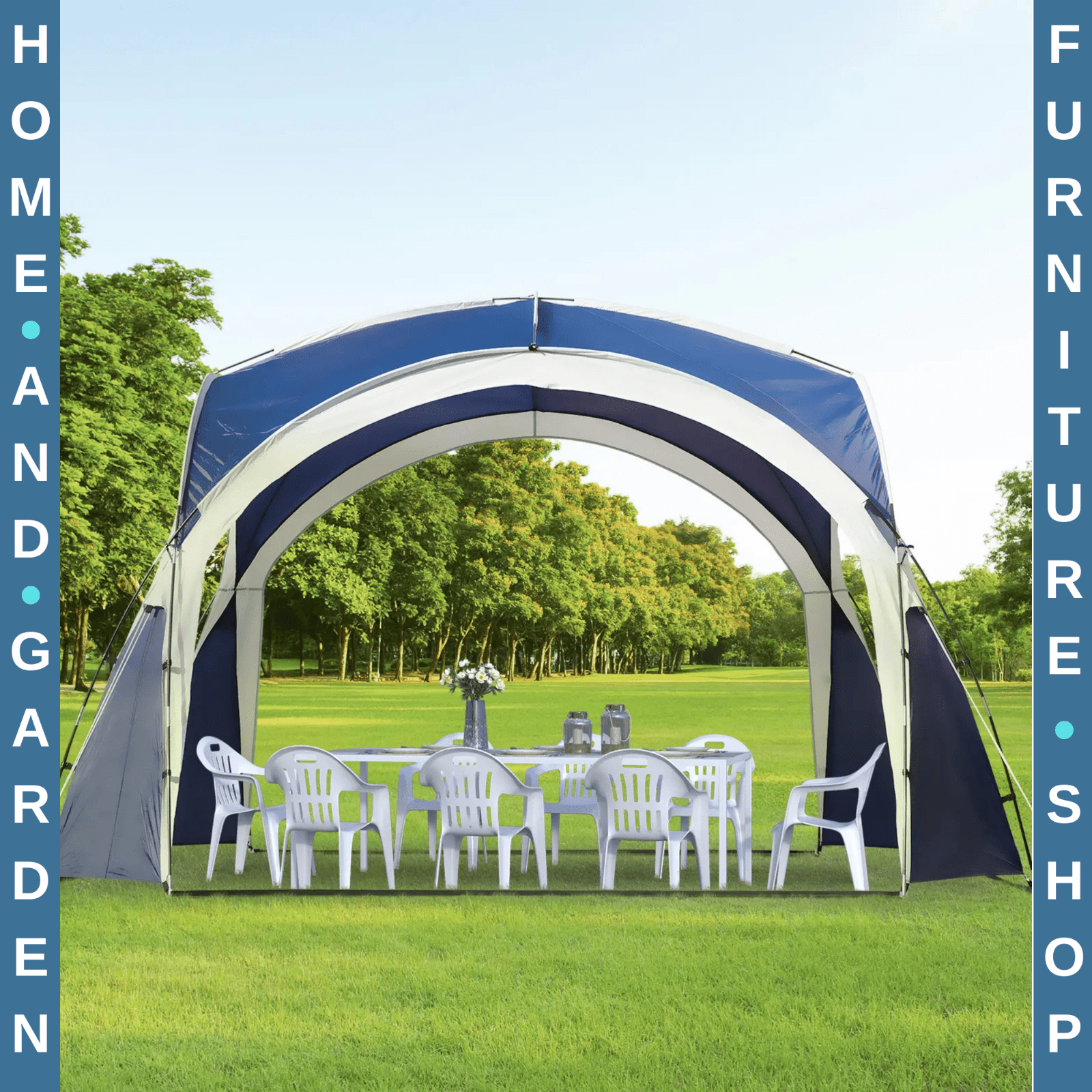 Outdoor Gazebo Shelter Event Party Tent for Camping or Garden Use 3.5m x 3.5m - Home and Garden Furniture Shop - rustic - furniture