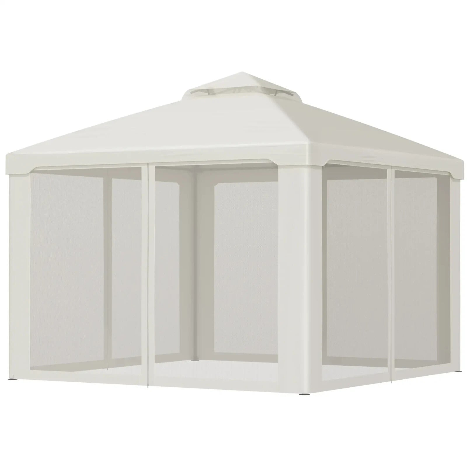 Outdoor Gazebo with Sides Garden Party Tent Canopy Sun Shade Shelter Double Roof - Home and Garden Furniture Shop - rustic - furniture