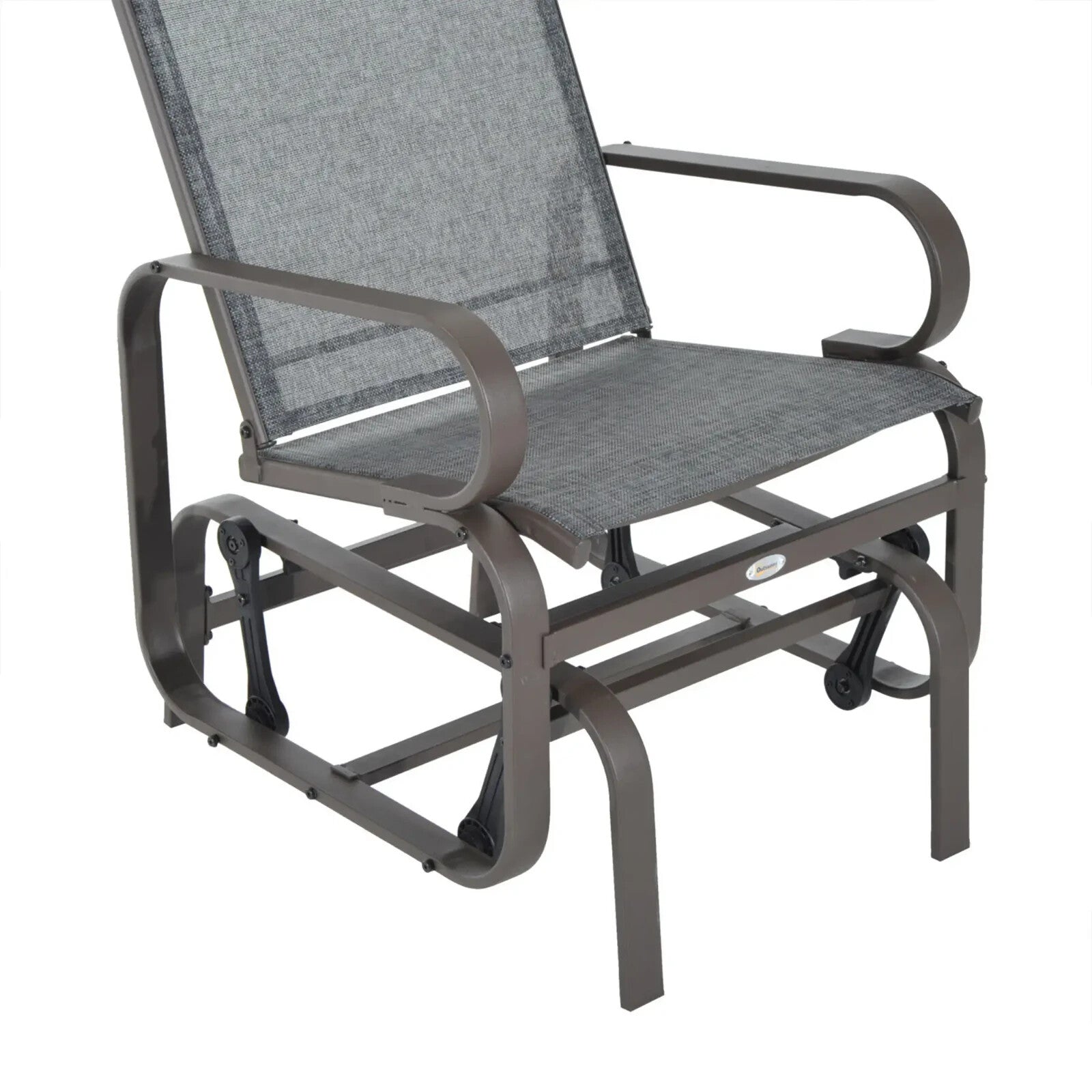 Outdoor Gliding Rocking Chair Steel Frame Patio Garden Lounge Seat Armchair - Home and Garden Furniture Shop - rustic - furniture