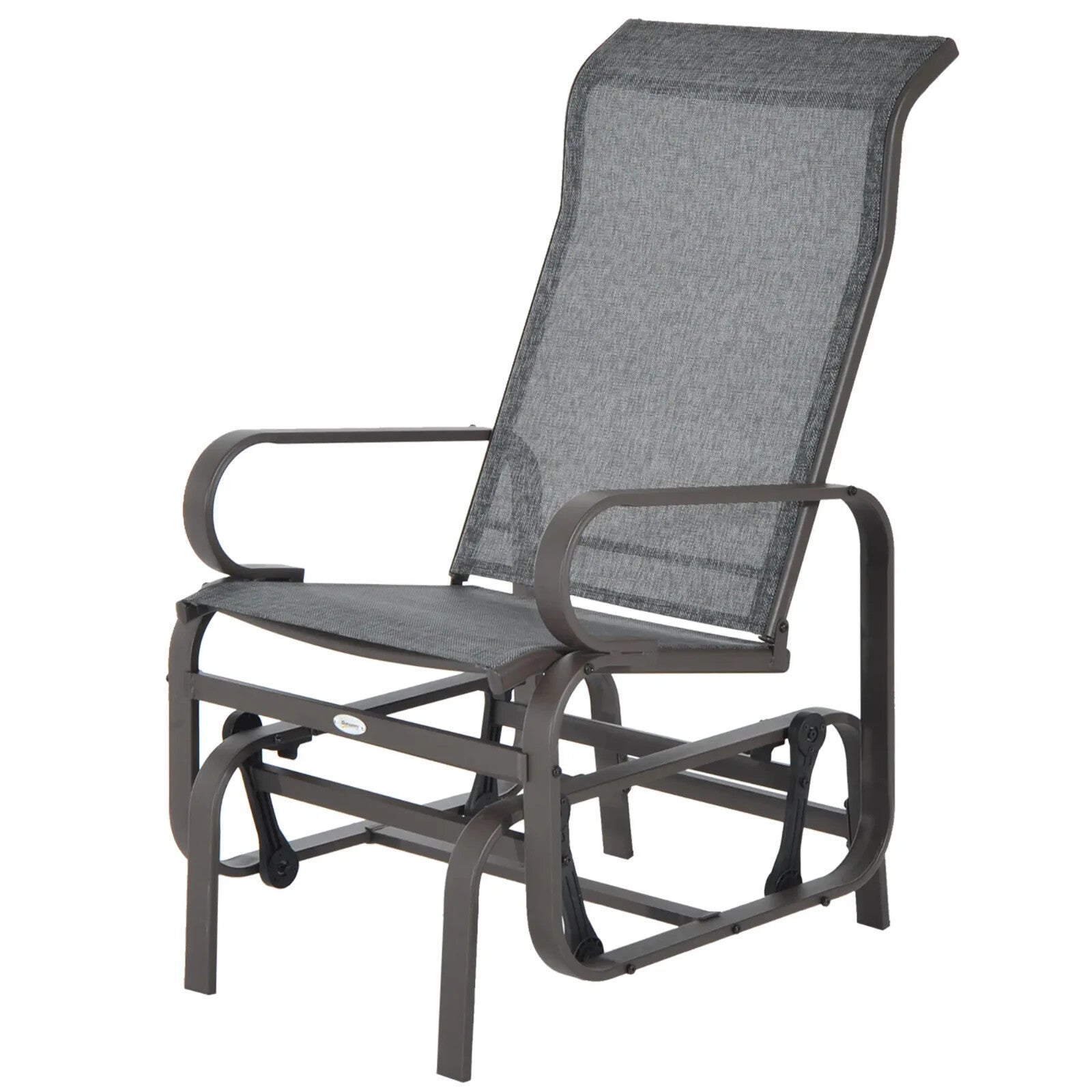 Outdoor Gliding Rocking Chair Steel Frame Patio Garden Lounge Seat Armchair - Home and Garden Furniture Shop - rustic - furniture