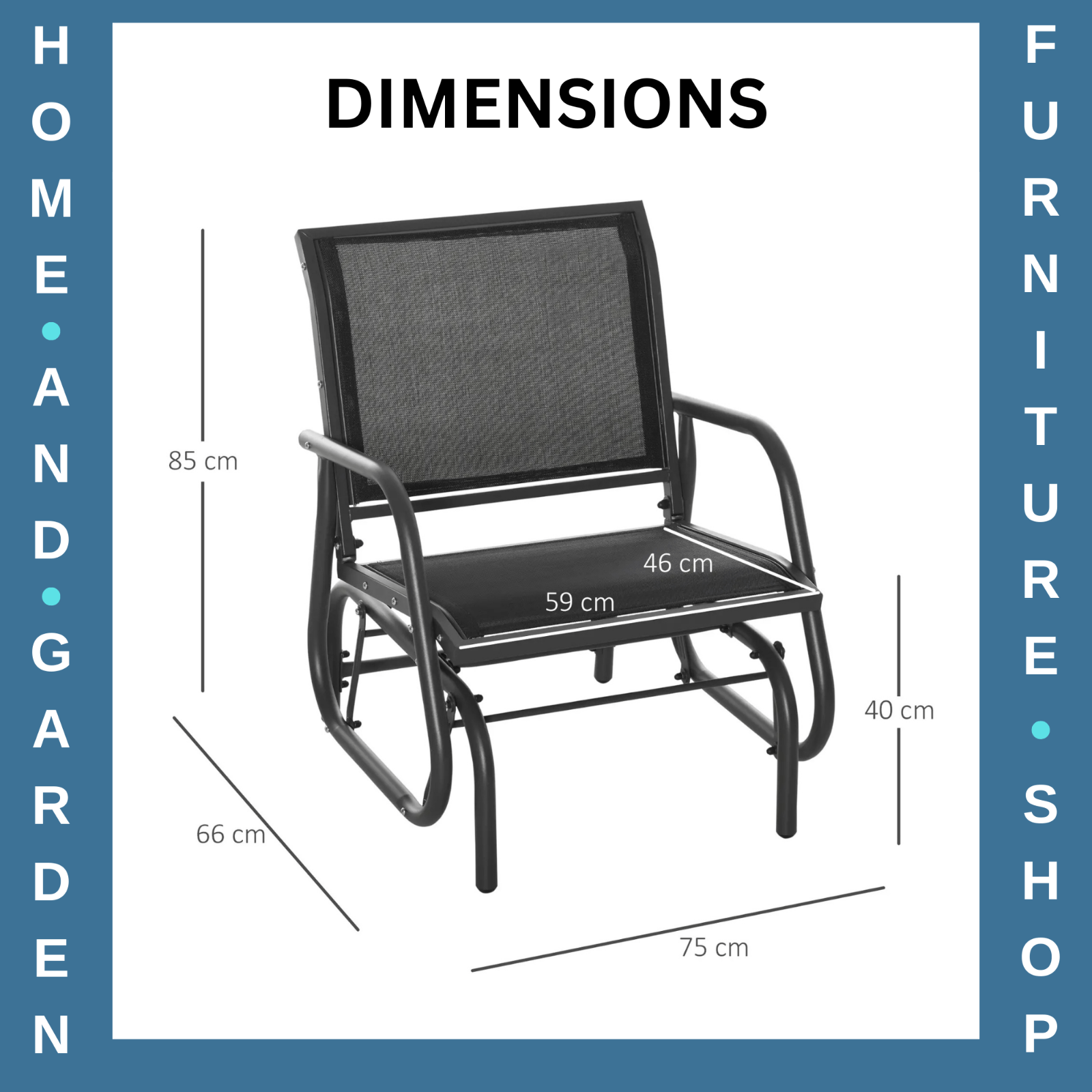 Outdoor Gliding Swing Chair Garden Seat with Mesh Seat and Curved Back Steel - Home and Garden Furniture Shop - #rustic - furniture#