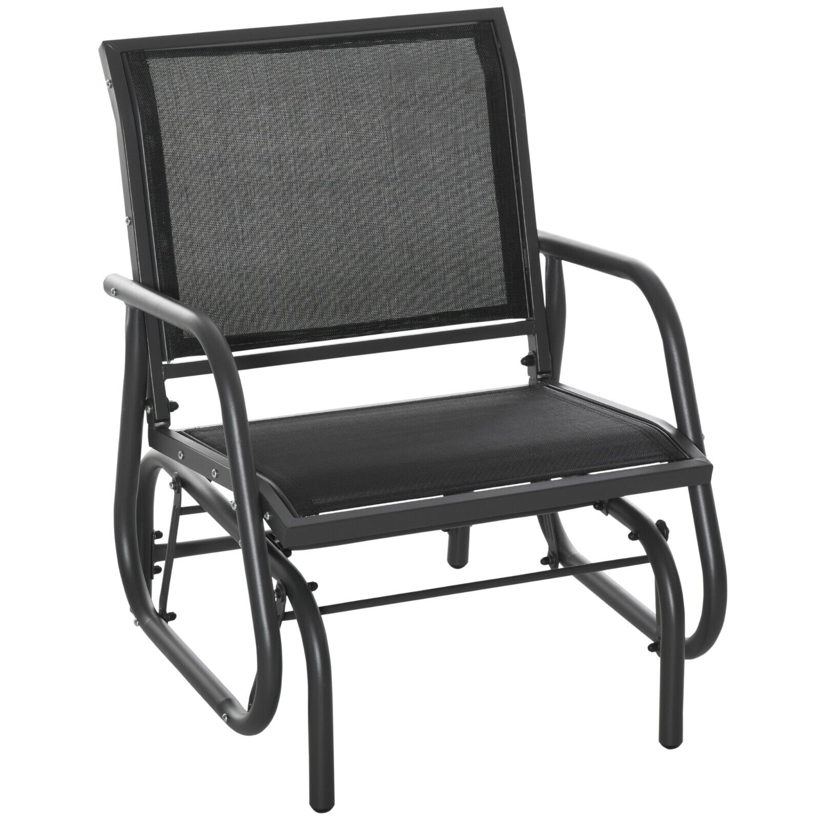 Outdoor Gliding Swing Chair Garden Seat with Mesh Seat and Curved Back Steel - Home and Garden Furniture Shop - #rustic - furniture#