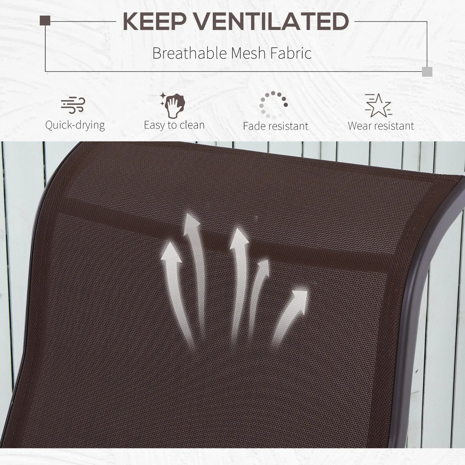 Outdoor Rocking Glider Chair Steel Frame Garden Lounger Seat Brown Armchair - Home and Garden Furniture Shop - rustic - furniture