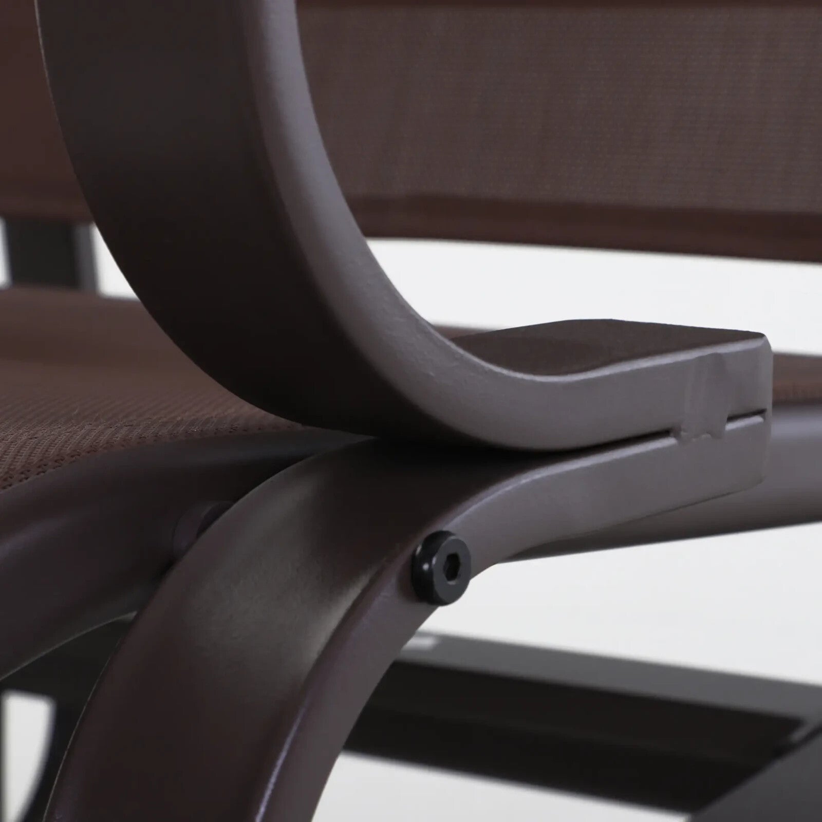 Outdoor Rocking Glider Chair Steel Frame Garden Lounger Seat Brown Armchair - Home and Garden Furniture Shop - rustic - furniture