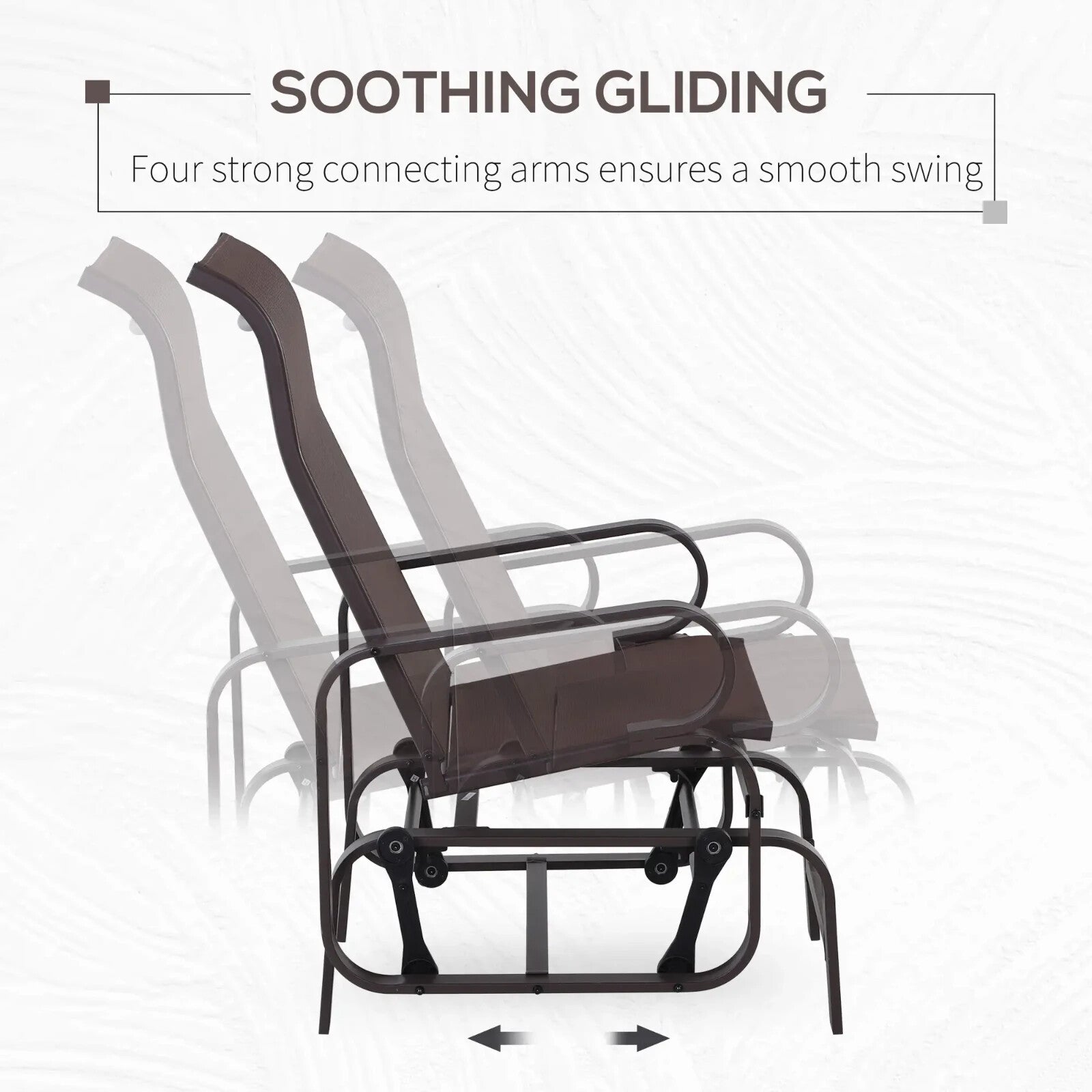 Outdoor Rocking Glider Chair Steel Frame Garden Lounger Seat Brown Armchair - Home and Garden Furniture Shop - rustic - furniture