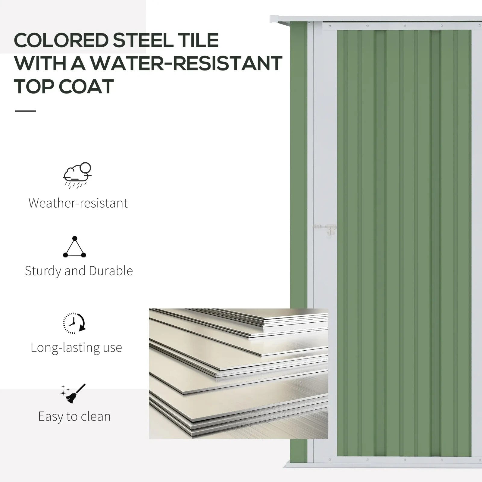 Outdoor Steel Storage Shed Garden Tool Shed with Lockable Door for Backyard Use - Home and Garden Furniture Shop - rustic - furniture