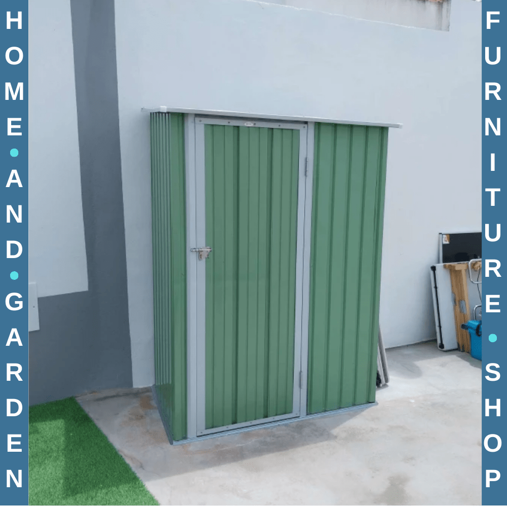 Outdoor Steel Storage Shed Garden Tool Shed with Lockable Door for Backyard Use - Home and Garden Furniture Shop - rustic - furniture