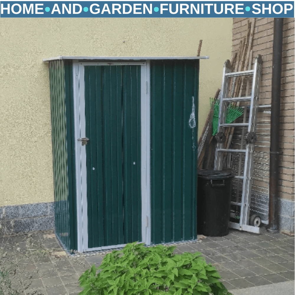 Outdoor Steel Storage Shed Garden Tool Shed with Lockable Door for Backyard Use - Home and Garden Furniture Shop - rustic - furniture