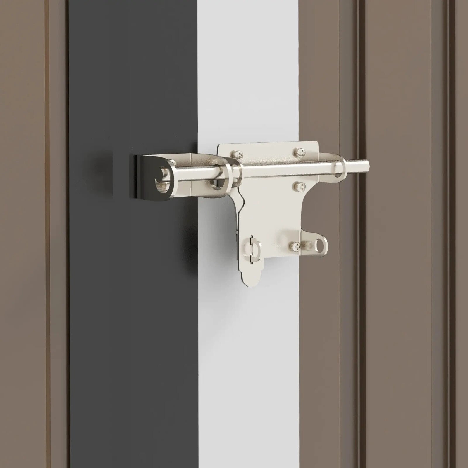 Outdoor Storage Shed Steel Garden Shed w/ Lockable Door Brown Patio Tool Shed - Home and Garden Furniture Shop - rustic - furniture