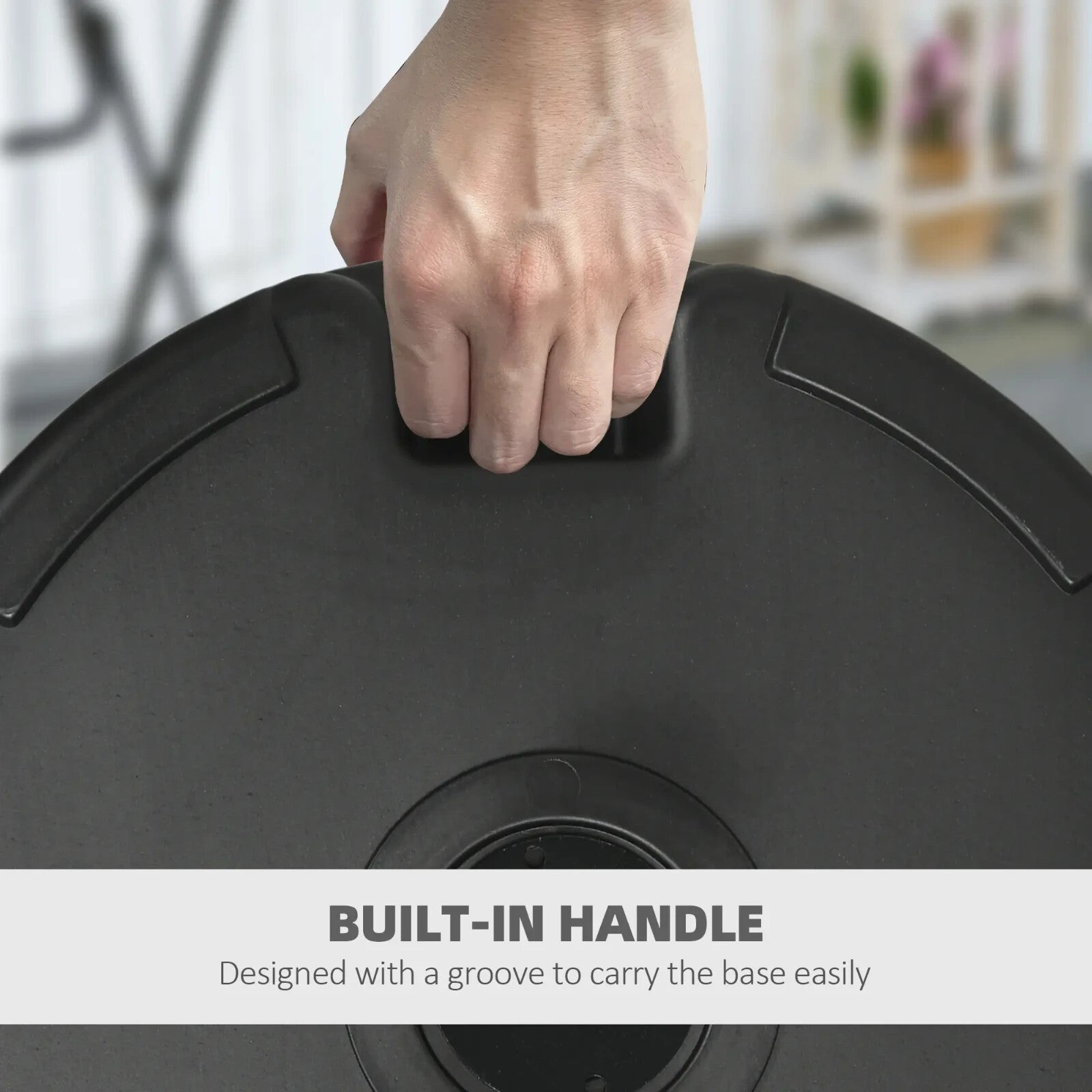 Parasol Base Stand Fillable 25 kg Water or 35 kg Sand Garden Umbrella Base Black - Home and Garden Furniture Shop - rustic - furniture