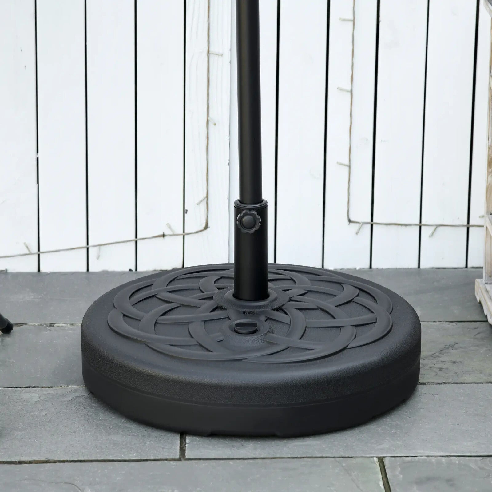 Parasol Base Stand Fillable 25 kg Water or 35 kg Sand Garden Umbrella Base Black - Home and Garden Furniture Shop - rustic - furniture