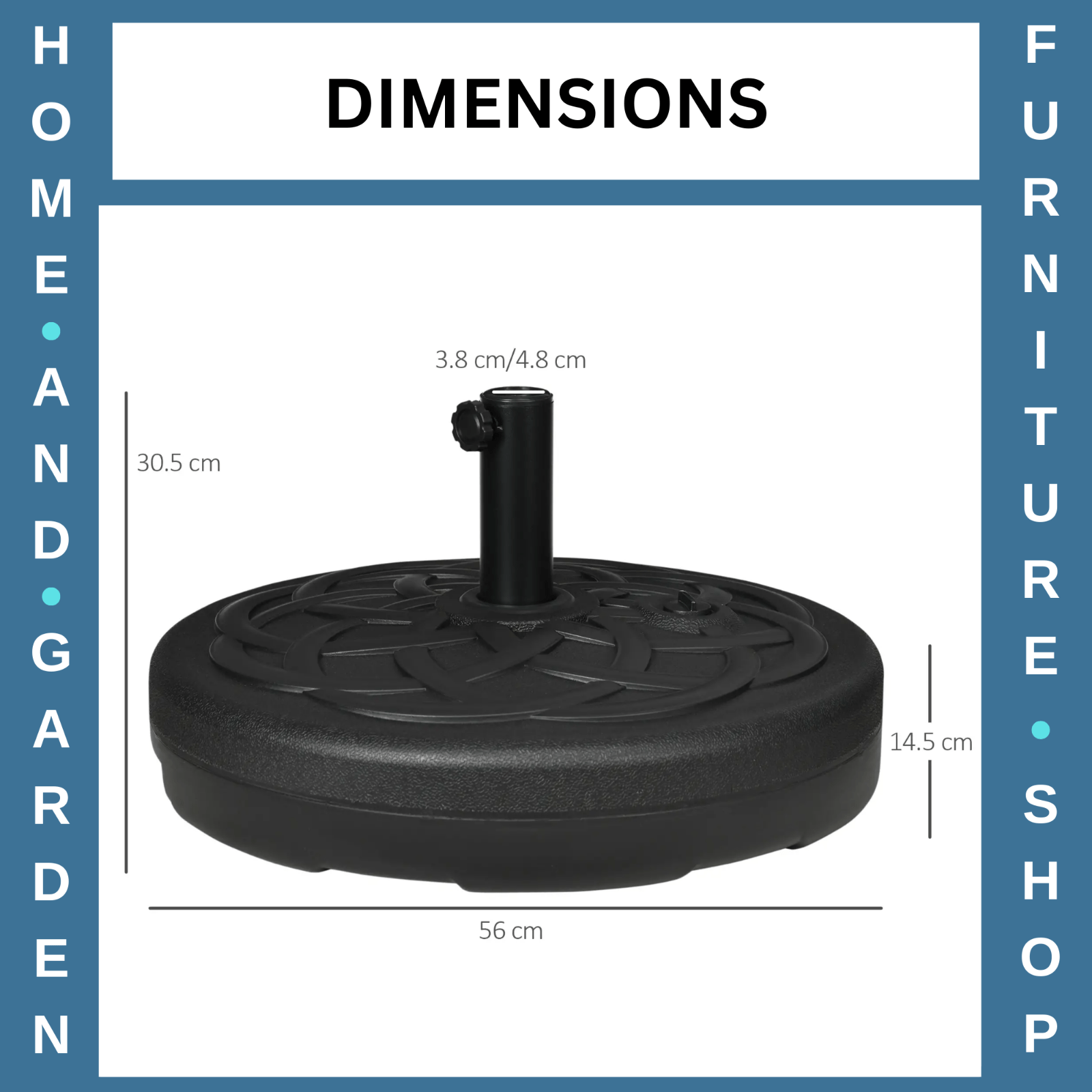 Parasol Base Stand Fillable 25 kg Water or 35 kg Sand Garden Umbrella Base Black - Home and Garden Furniture Shop - rustic - furniture