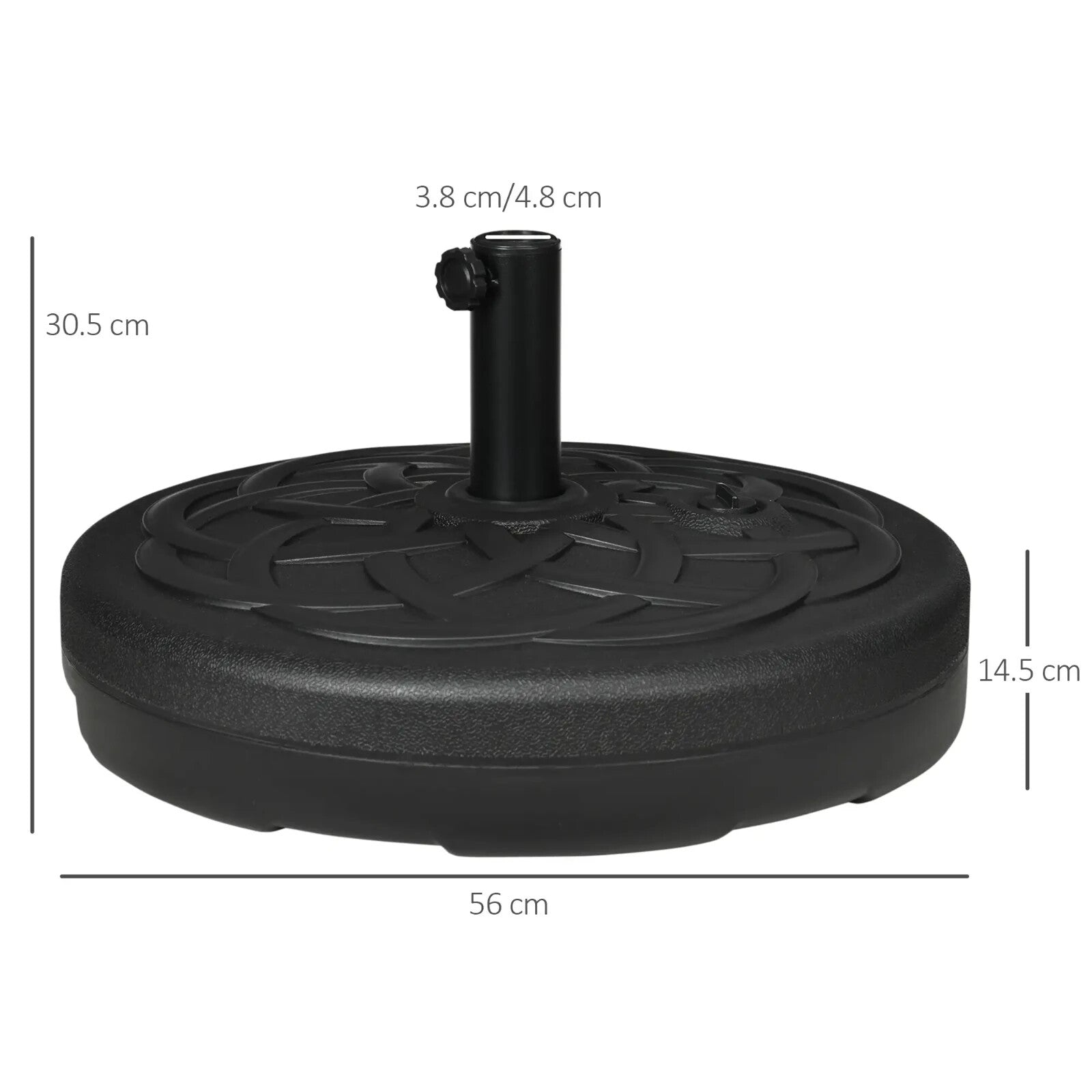Parasol Base Stand Fillable 25 kg Water or 35 kg Sand Garden Umbrella Base Black - Home and Garden Furniture Shop - rustic - furniture