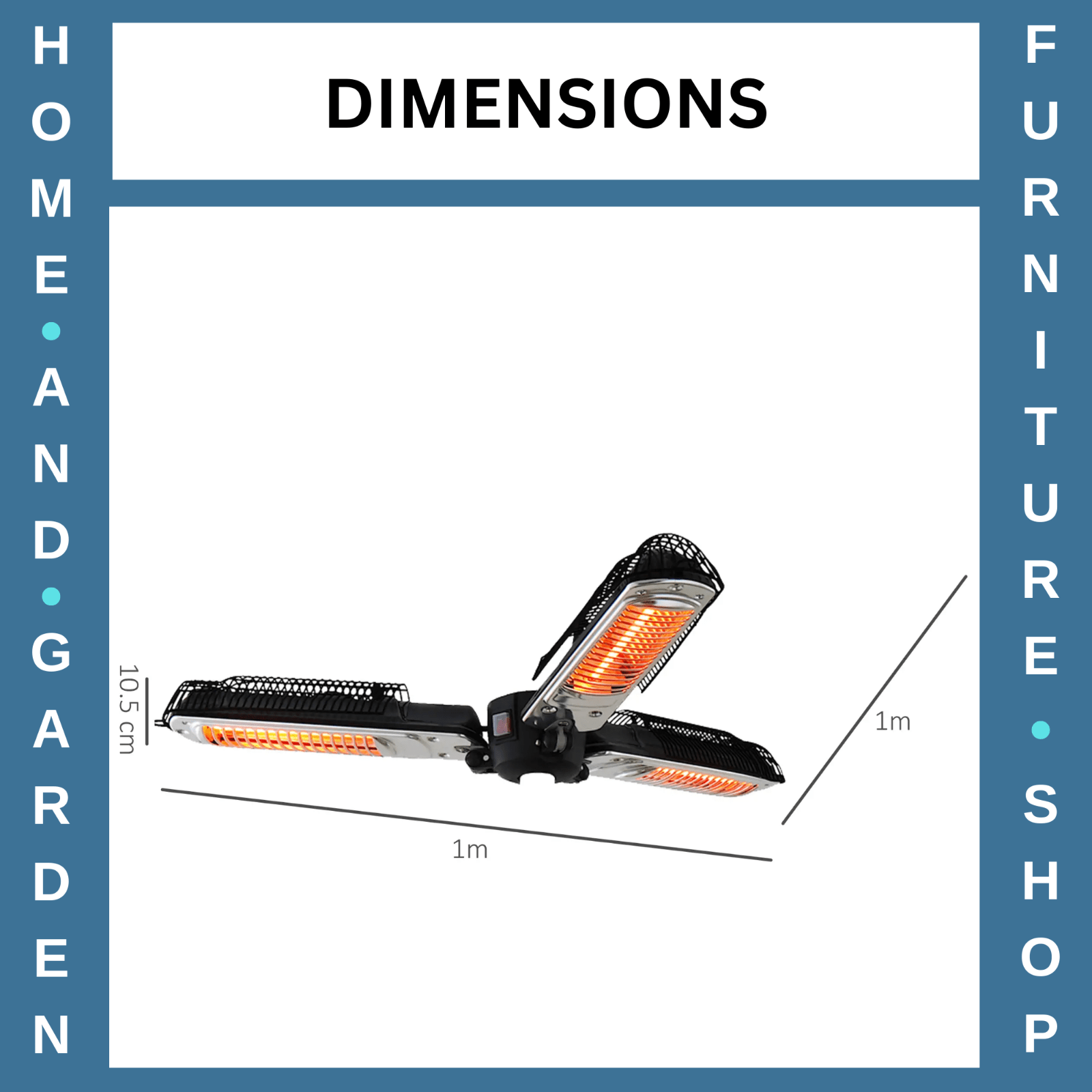 Parasol Heater Electric Infrared Aluminum Quartz 2000W Gazebo Umbrella Mounted - Home and Garden Furniture Shop - rustic - furniture