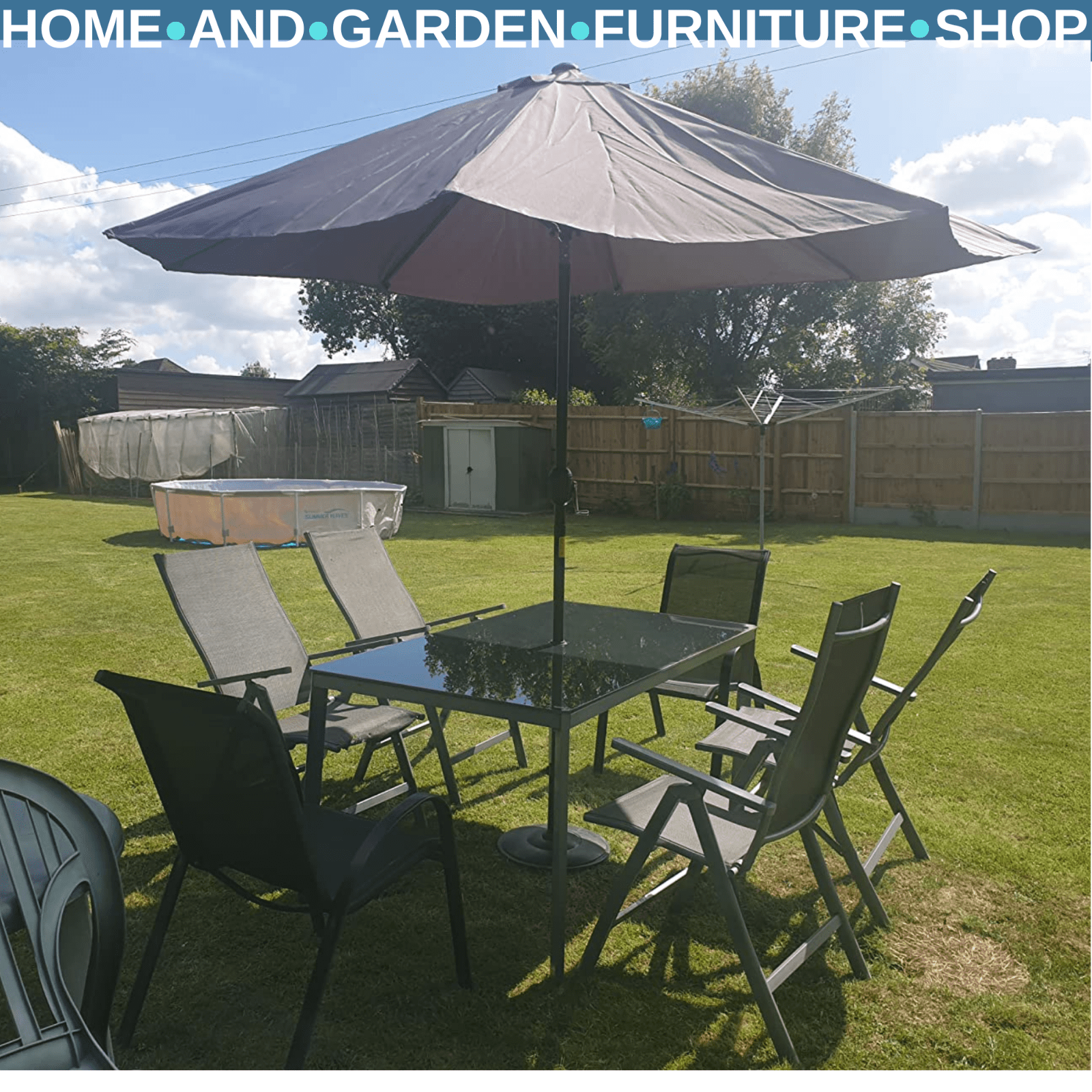 Parasol Umbrella Alloy Steel Frame Sun Shade Canopy w/ Tilt, Crank Handle Coffee - Home and Garden Furniture Shop - #rustic - furniture#