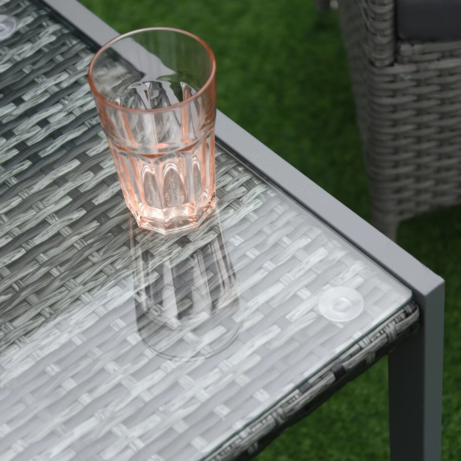 Patio Rattan Side Table Outdoor Wicker Coffee Table 50L x 49.5W x 50H cm Garden - Home and Garden Furniture Shop - #rustic - furniture#