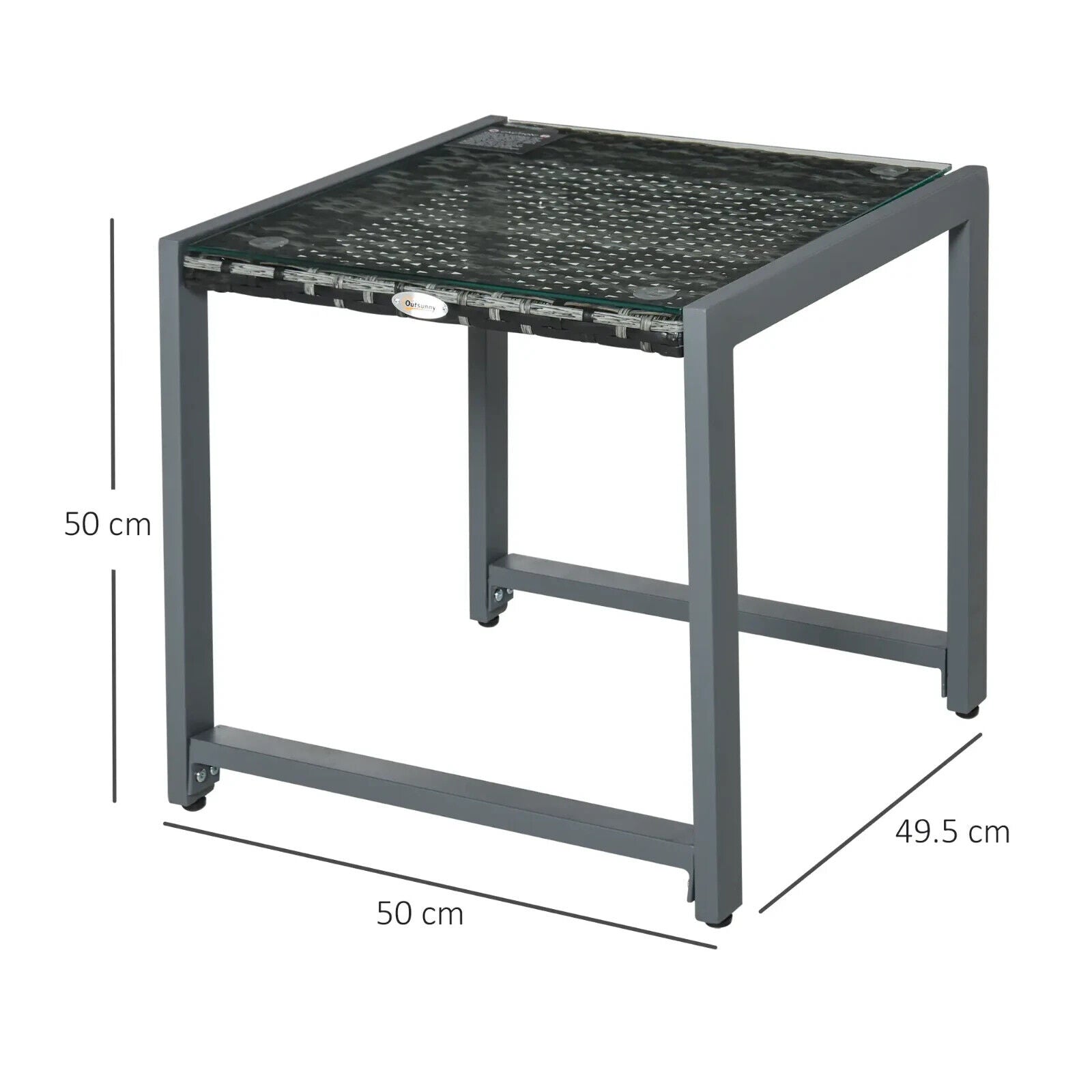 Patio Rattan Side Table Outdoor Wicker Coffee Table 50L x 49.5W x 50H cm Garden - Home and Garden Furniture Shop - #rustic - furniture#