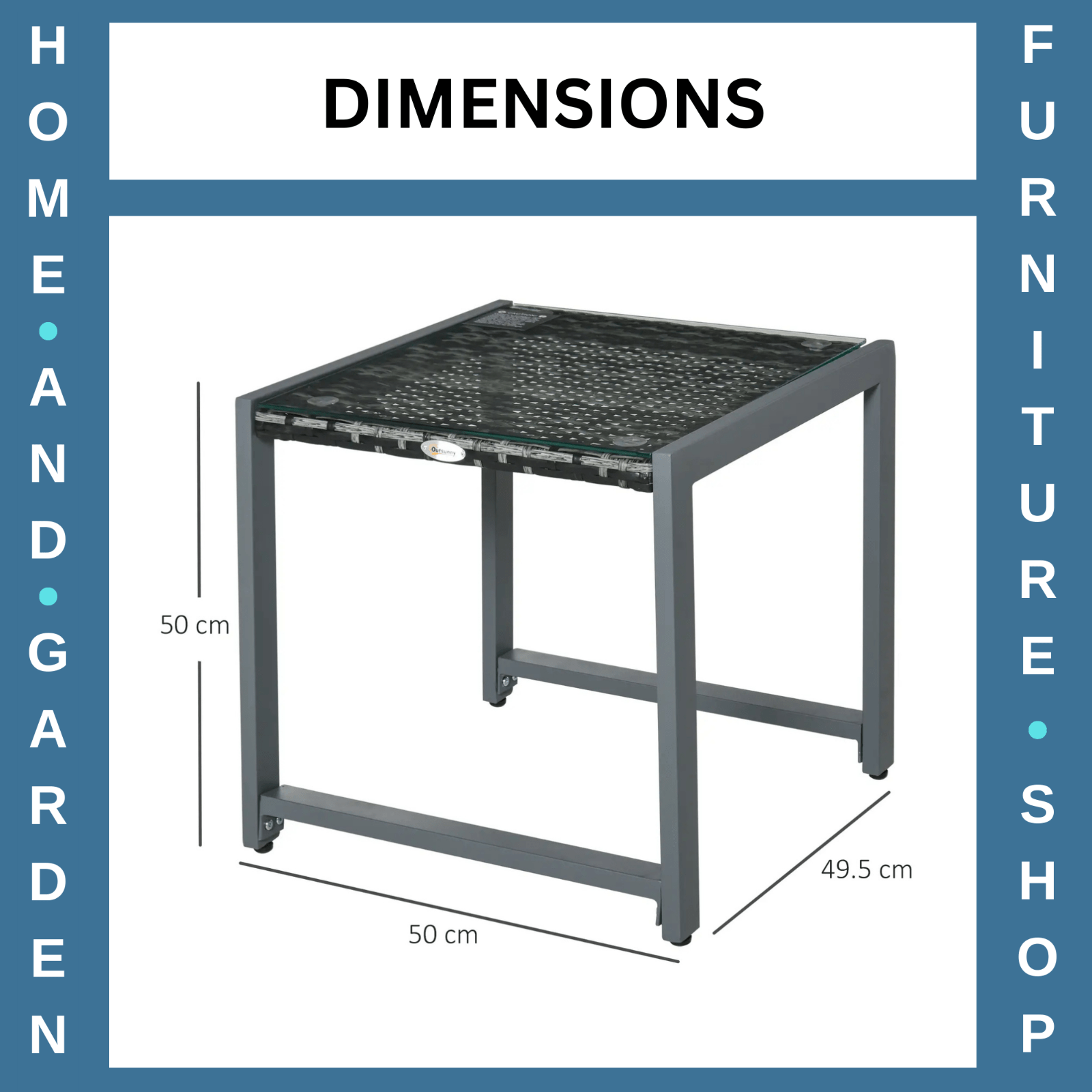 Patio Rattan Side Table Outdoor Wicker Coffee Table 50L x 49.5W x 50H cm Garden - Home and Garden Furniture Shop - rustic - furniture